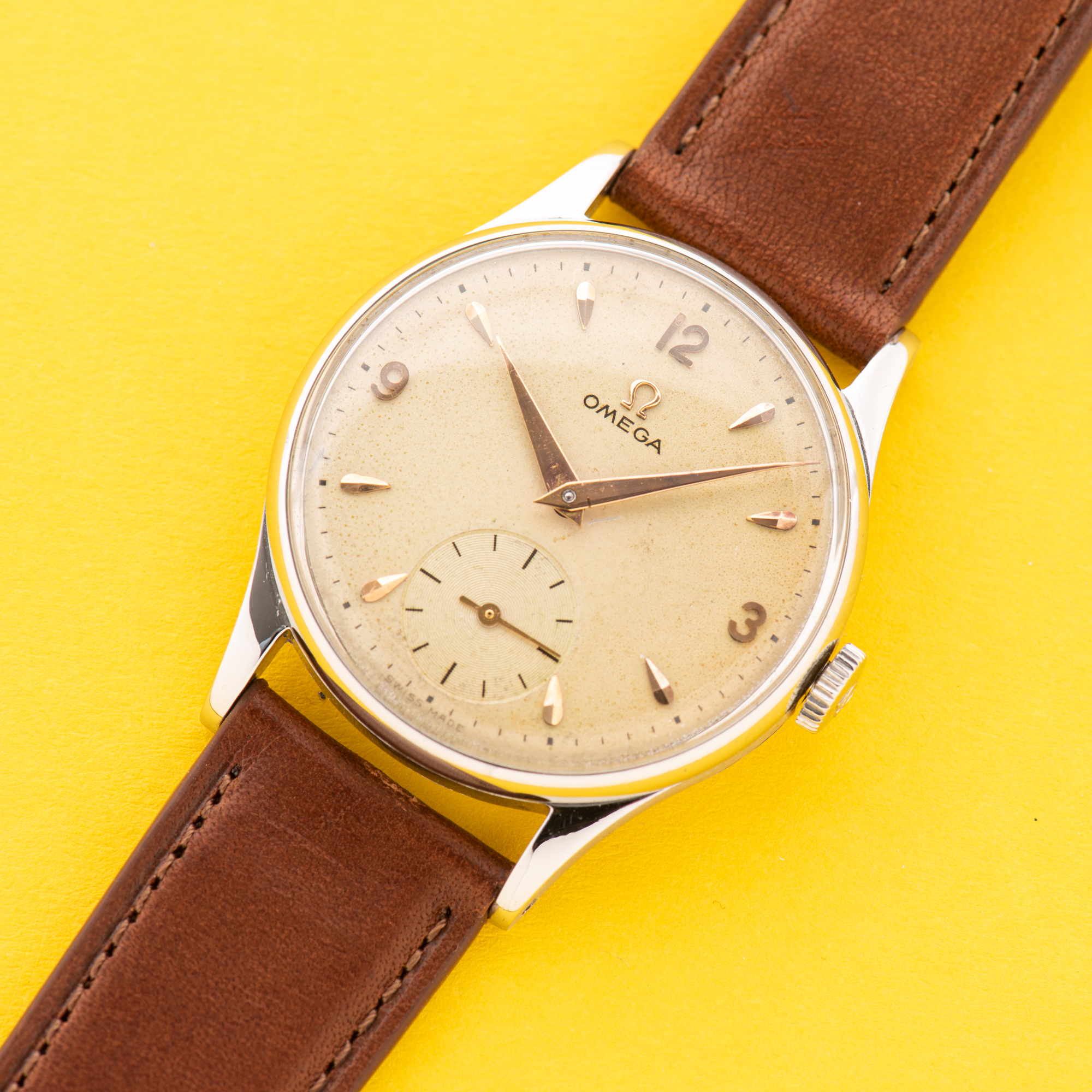 Zicht op Omega Jurk Kleine Seconden Cal 265 vanaf 1950 Ref 2540