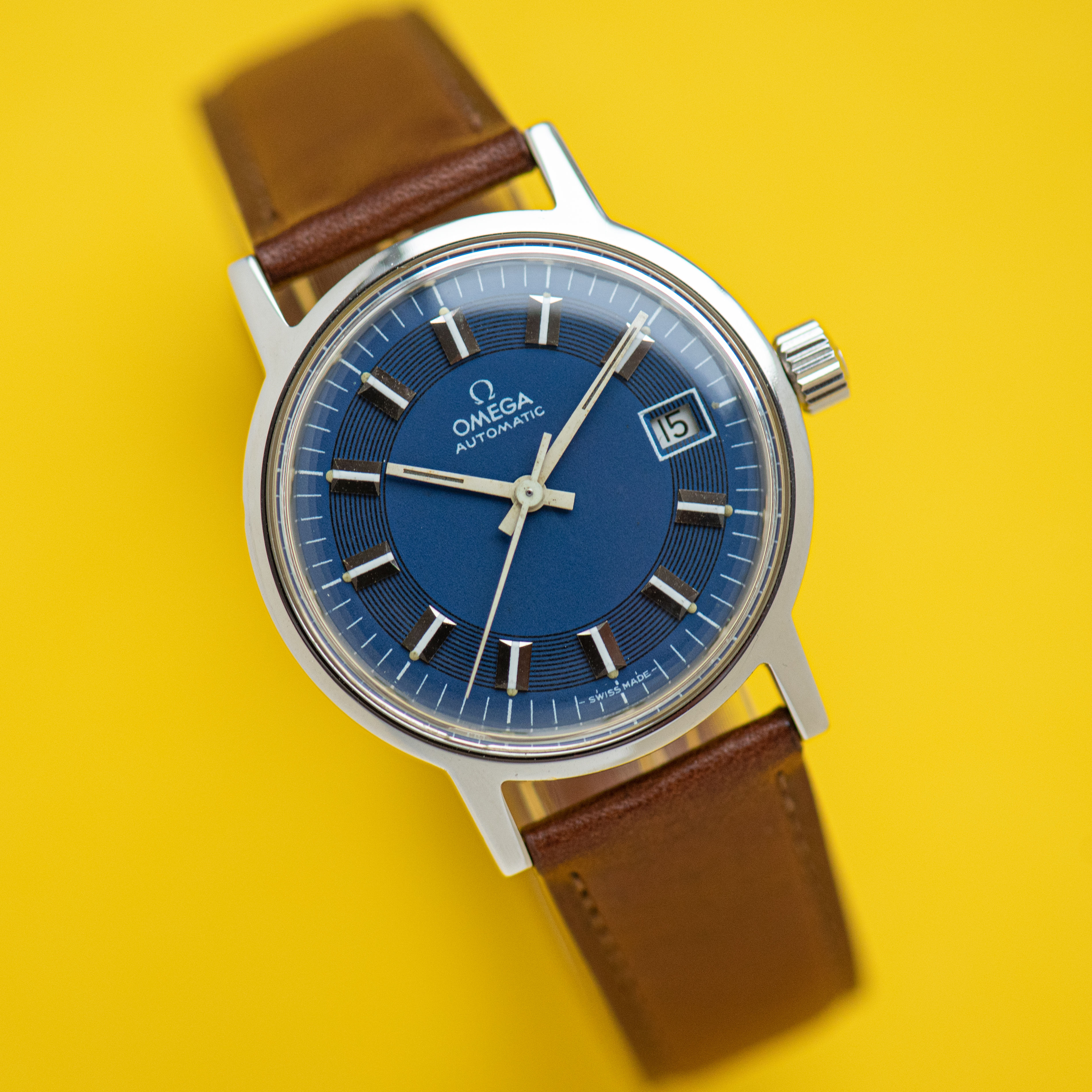 Omega Automatic Blue Rare Bullseye Cadran Réf 166.0098