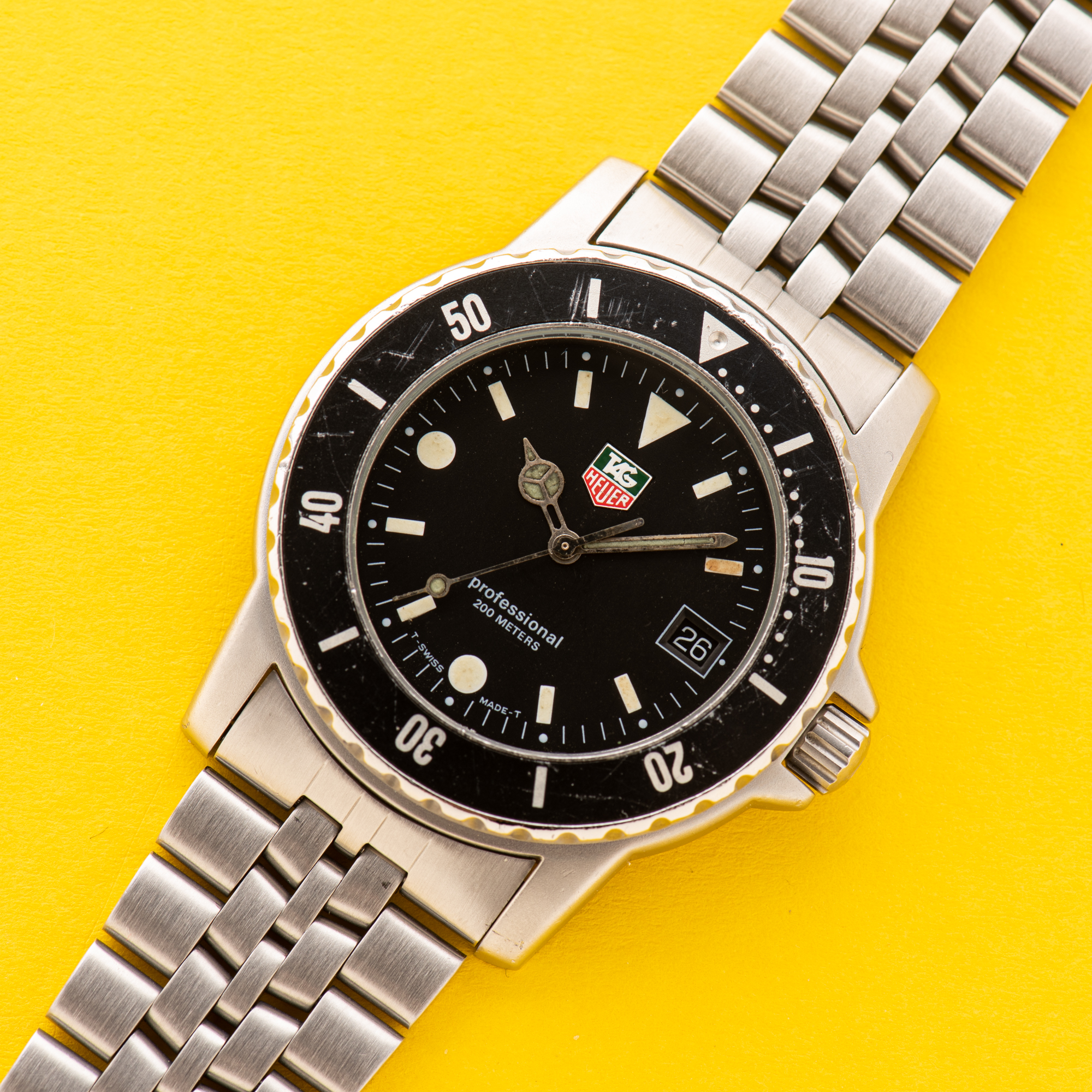 Zicht op TAG Heuer Professional 200 meters Diver Réf 929.2066