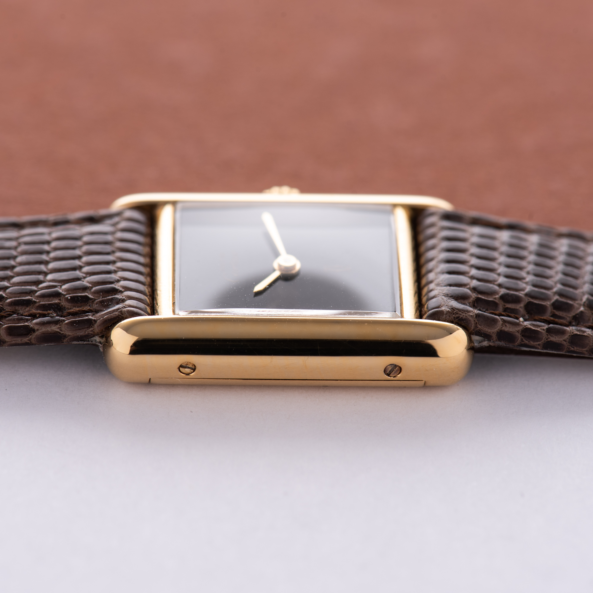 Vue de Cartier Must de Tank de Must Vermeil PM Onyx Black Spider Dial