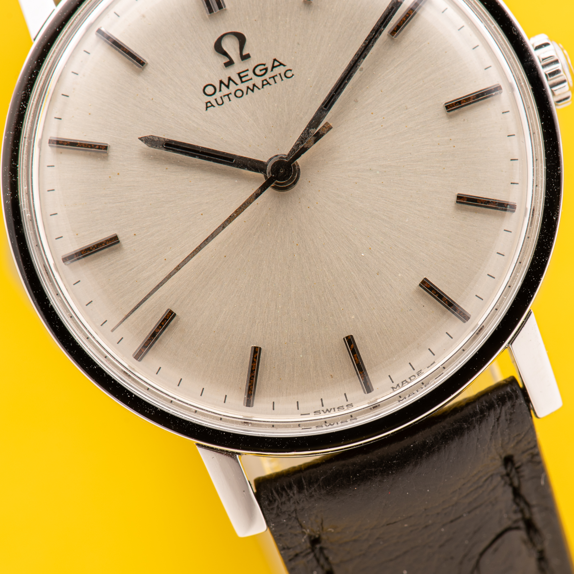 View of Omega Automatic Dress Watch Steel from 1965 Ref 161.009