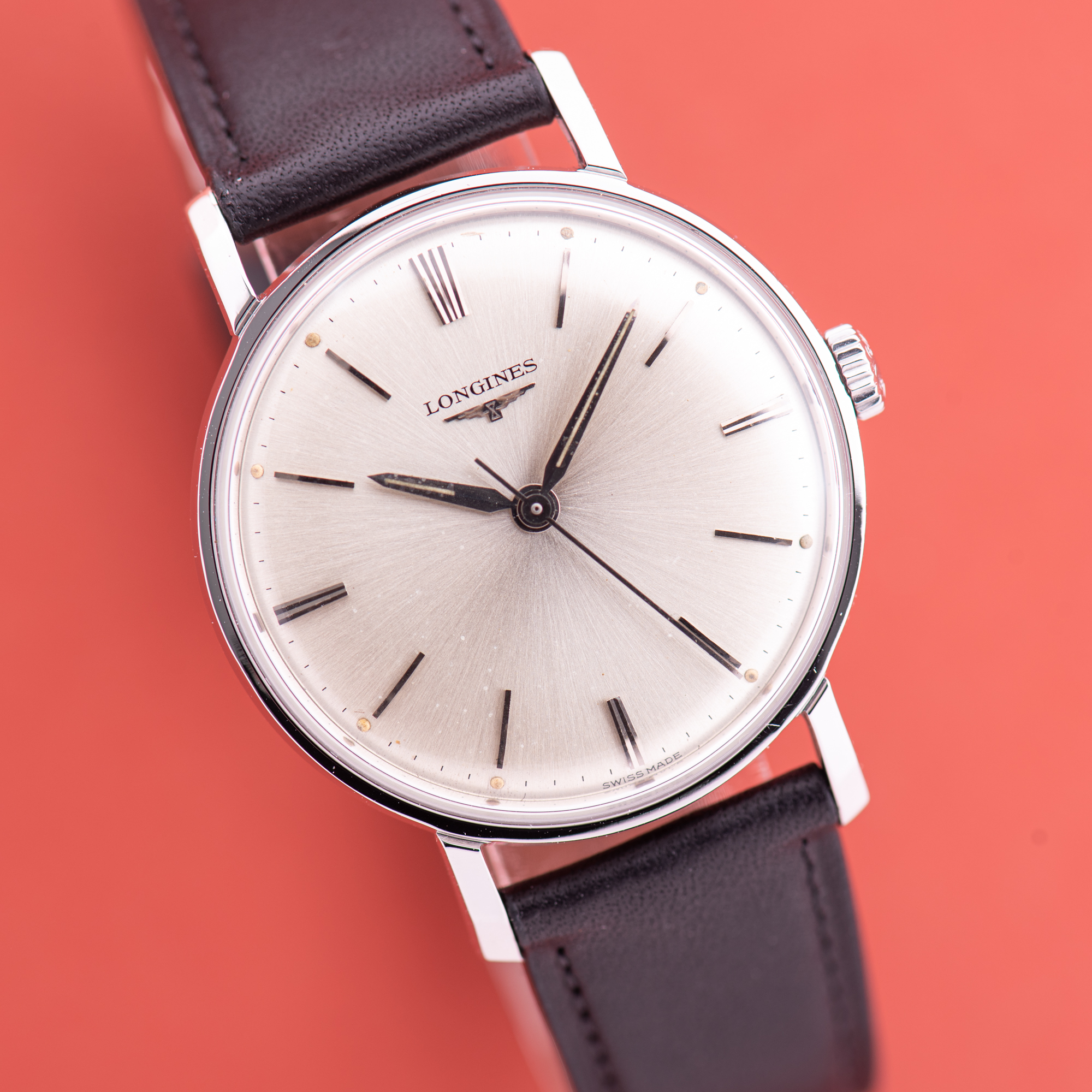 View of Longines Dress Watch Centre Seconds Steel Cal 280 Réf 7159
