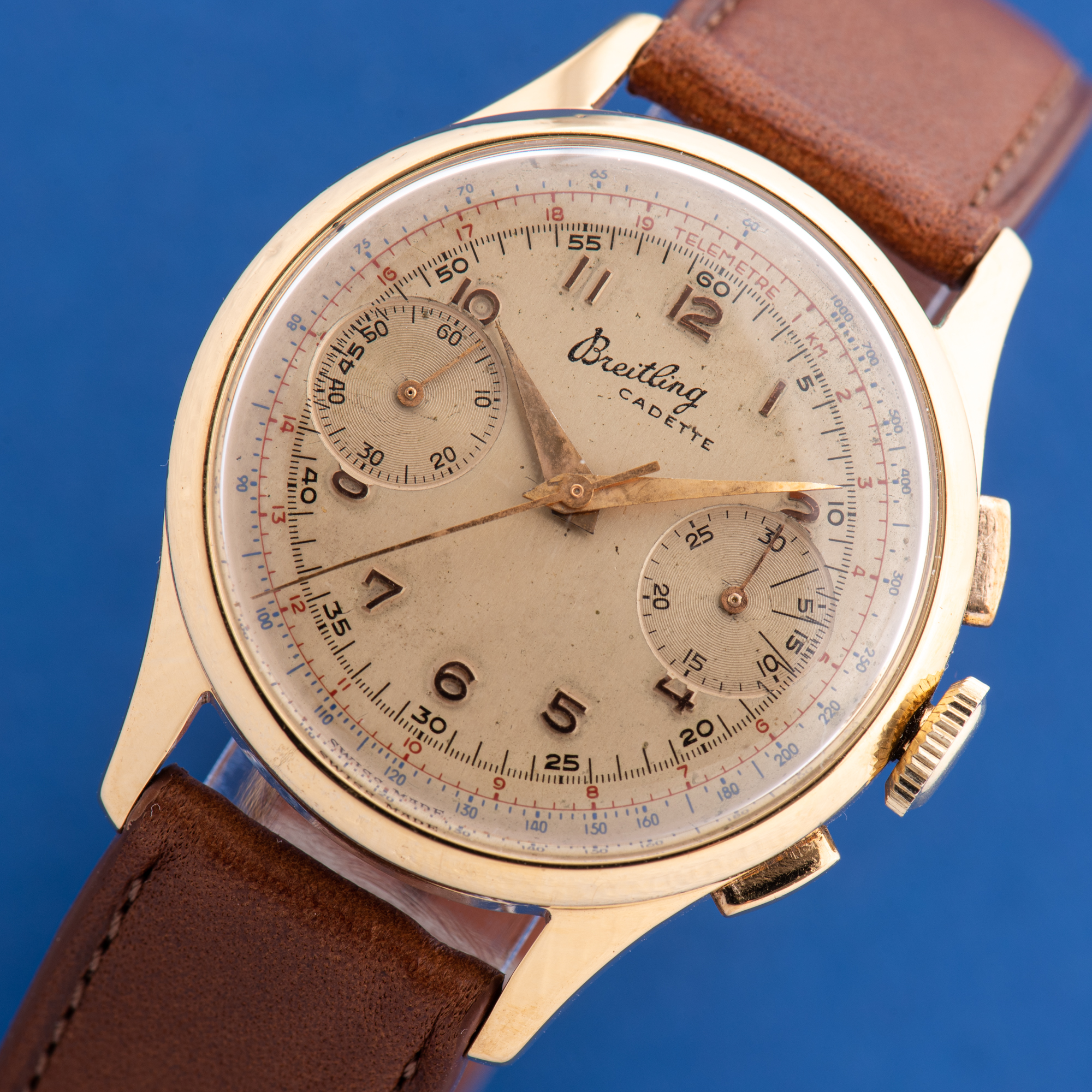 Zicht op Breitling Cadette Chronograaf Venus 188 Ref 1189