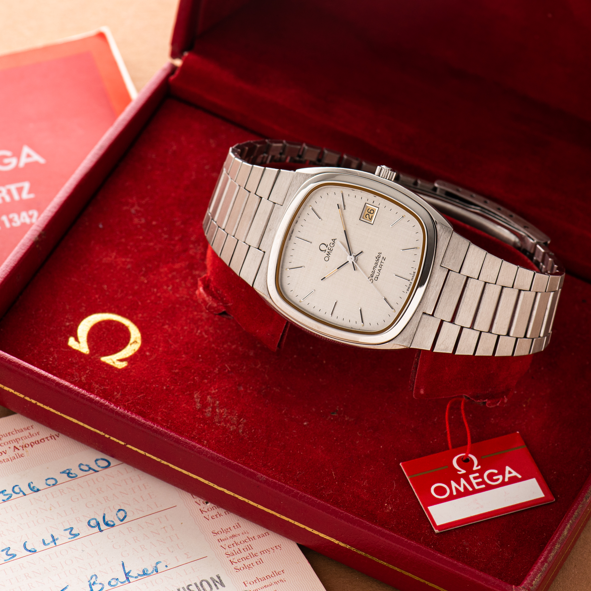 View of Omega Seamaster Quartz Full Set from 1981 cal 1342 Réf 396.0890