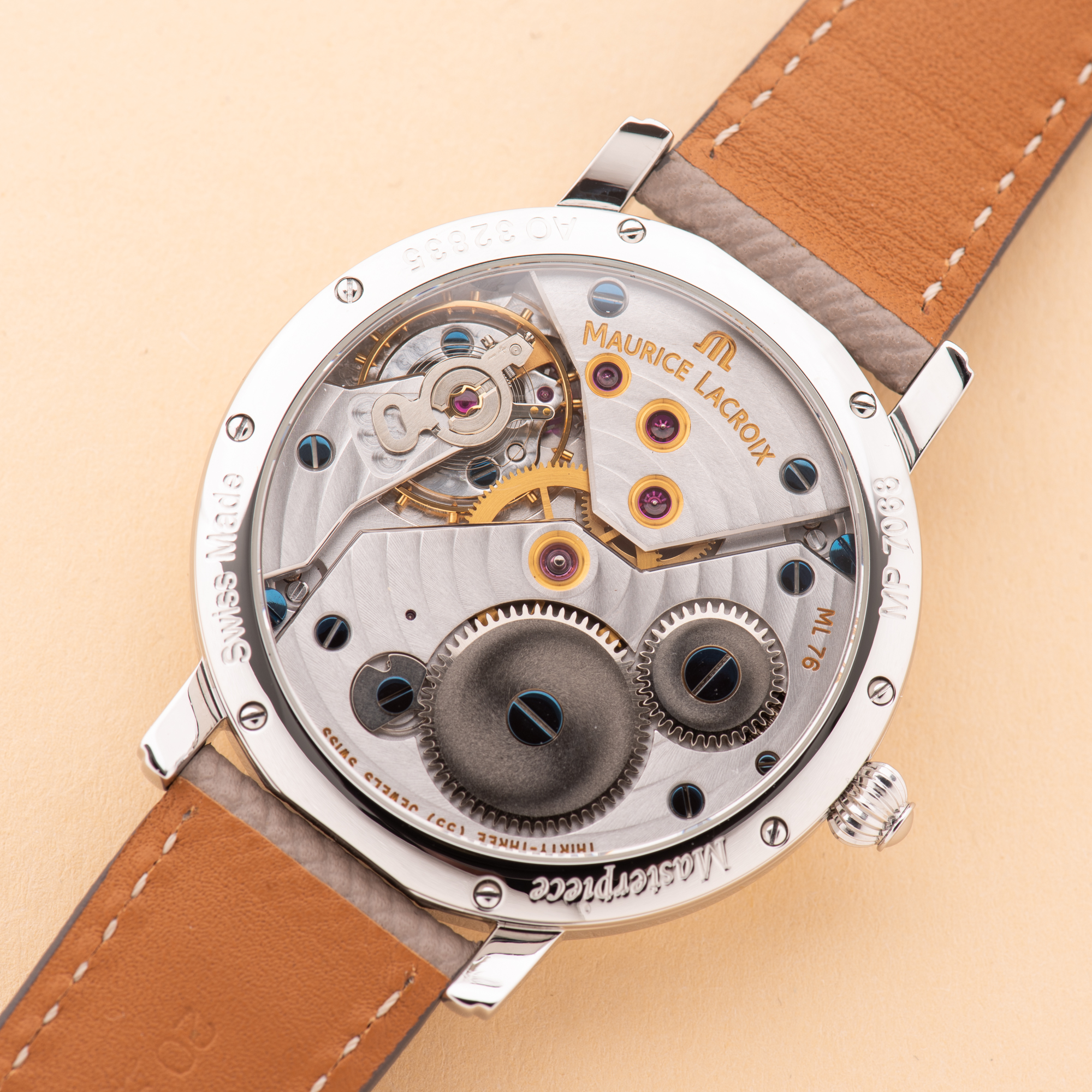 Vue de Maurice Lacroix Masterpiece Calendrier Retrograde Acier Réf MP7068