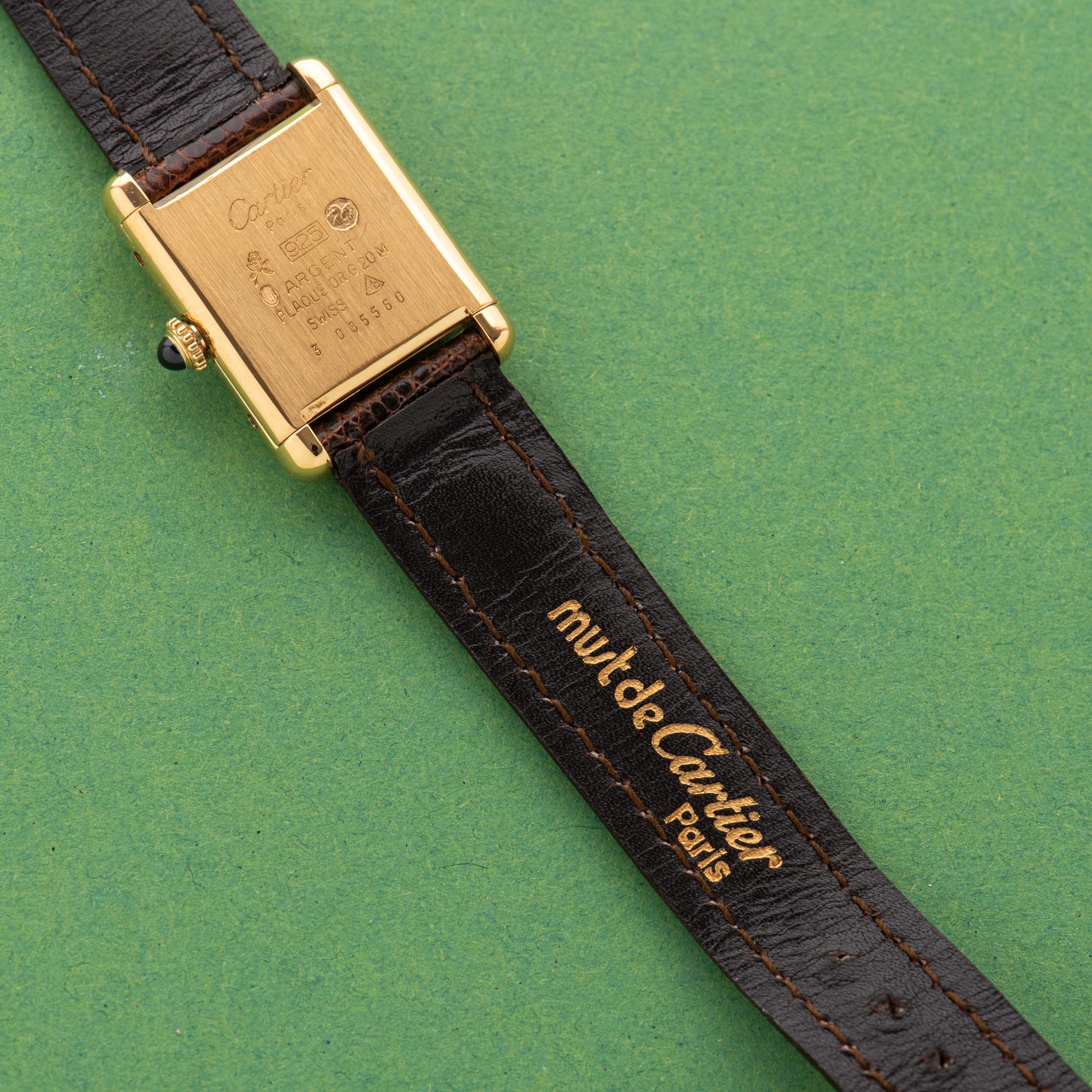 Vue de Cartier Must de Tank de Must Vermeil PM Yellow Lemon Dial