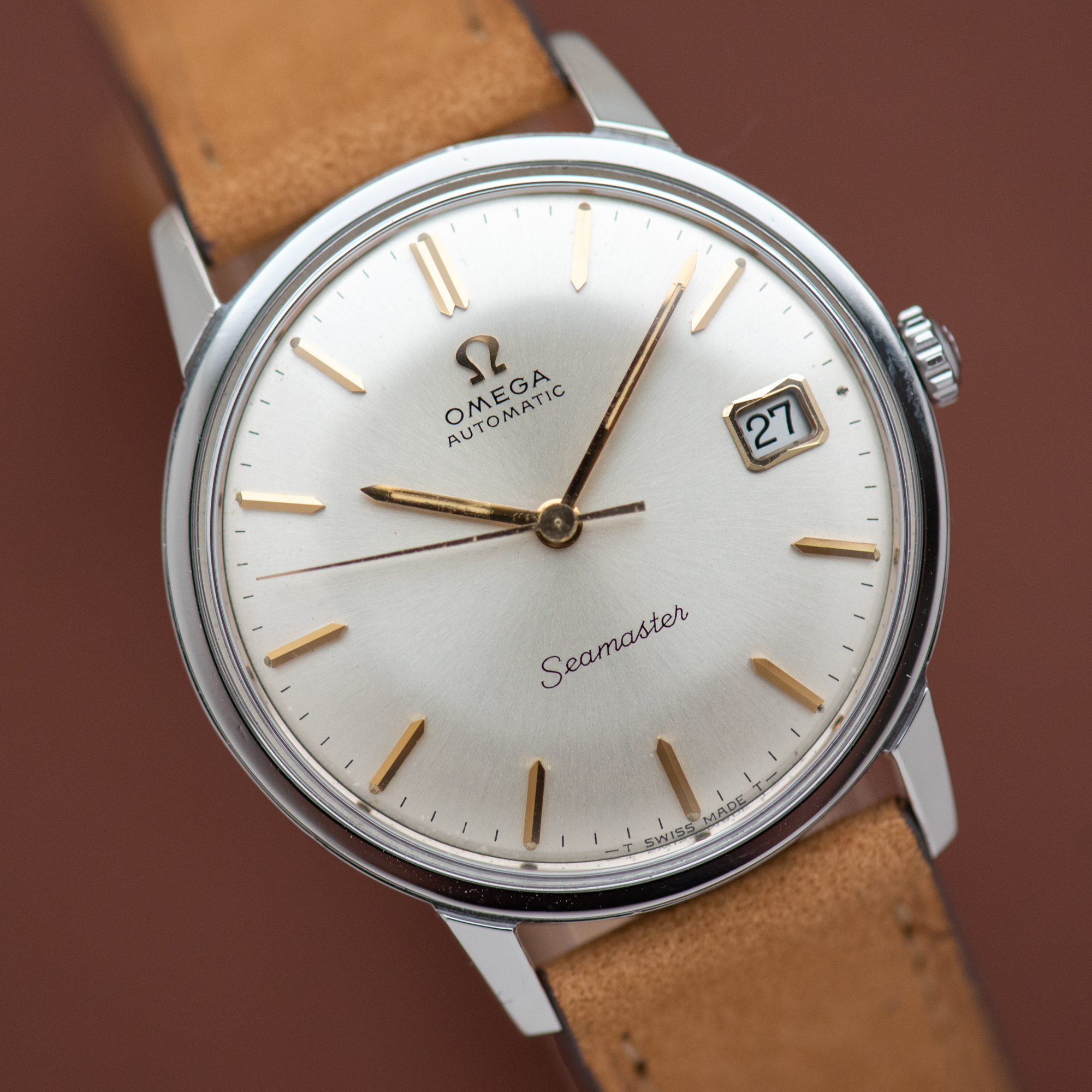 View of Omega Seamaster Automatic Date Ref 166.002 from 1965