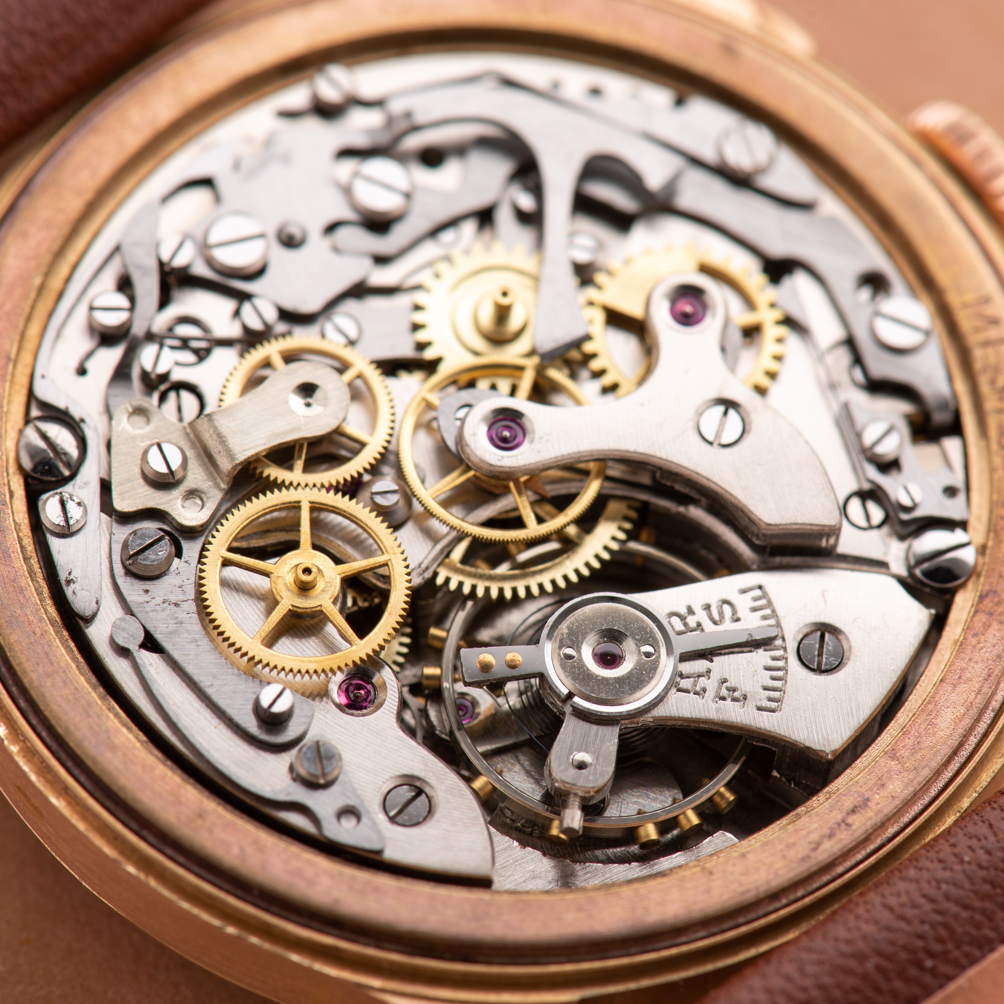 View of Bucherer Bi-Compax Chronograph Suisse 18K Rosé Gold Oversize