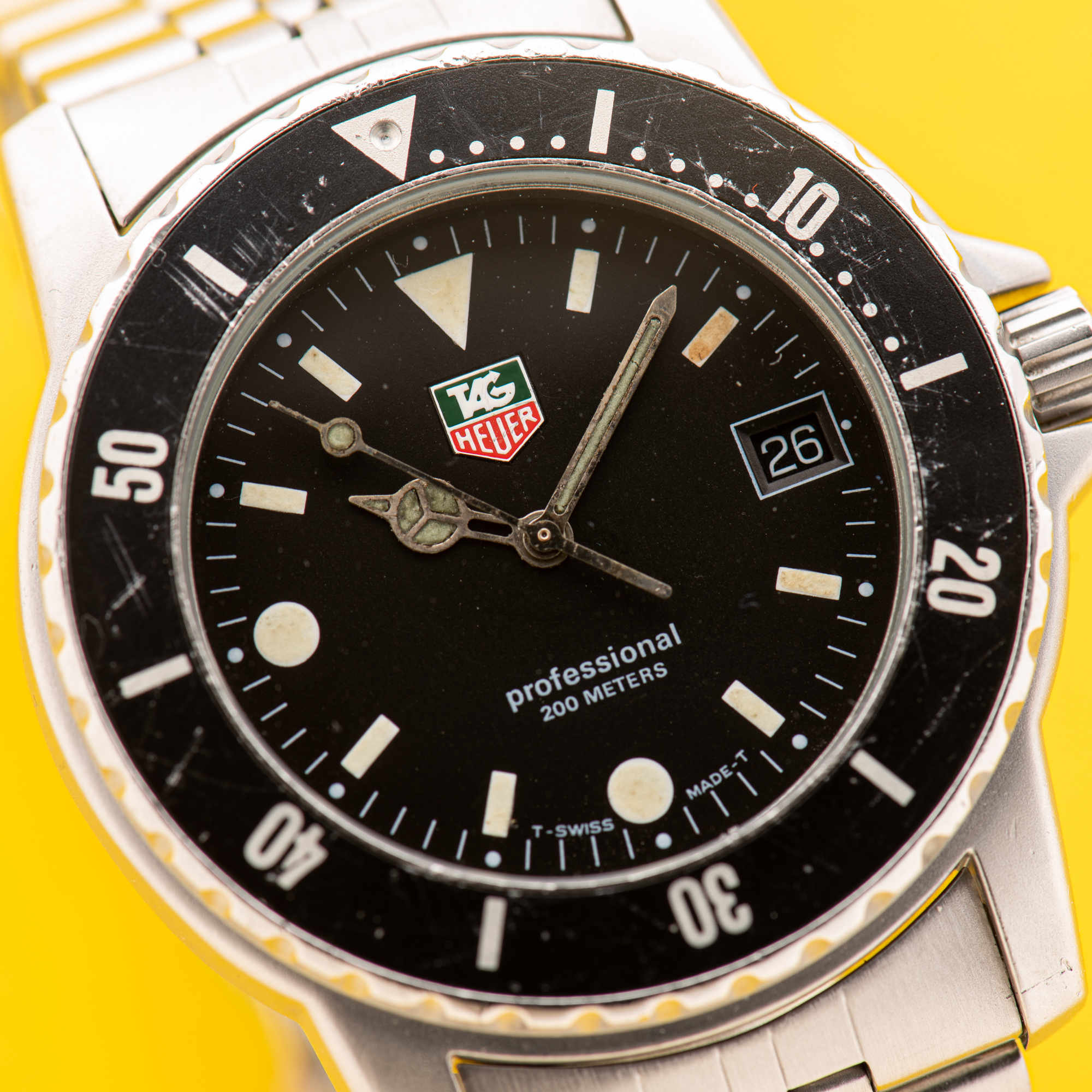 Zicht op TAG Heuer Professional 200 meters Diver Réf 929.2066