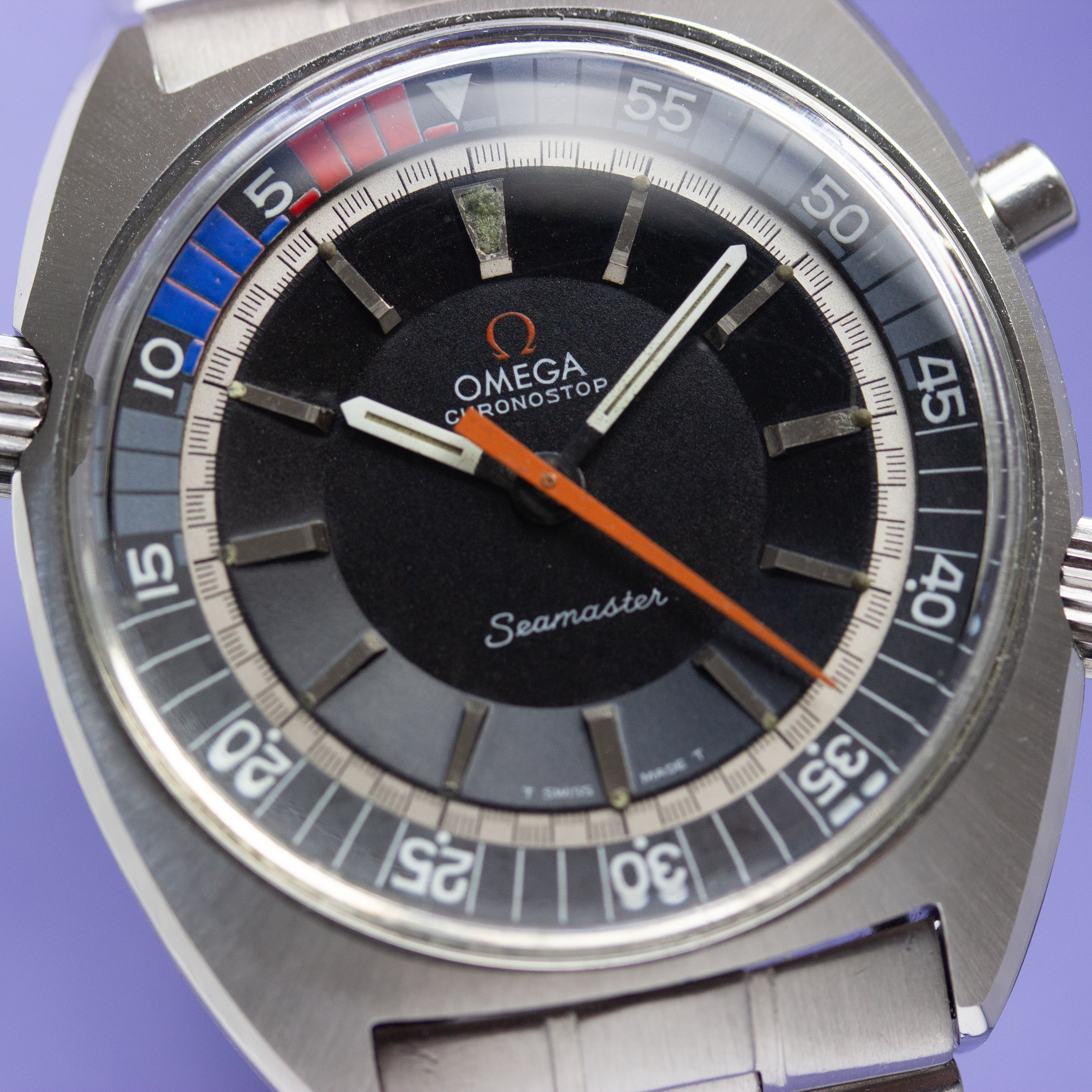 Vue de Omega Chronostop Seamaster Jumbo Regatta réf 145.008 cal 865 year 1968