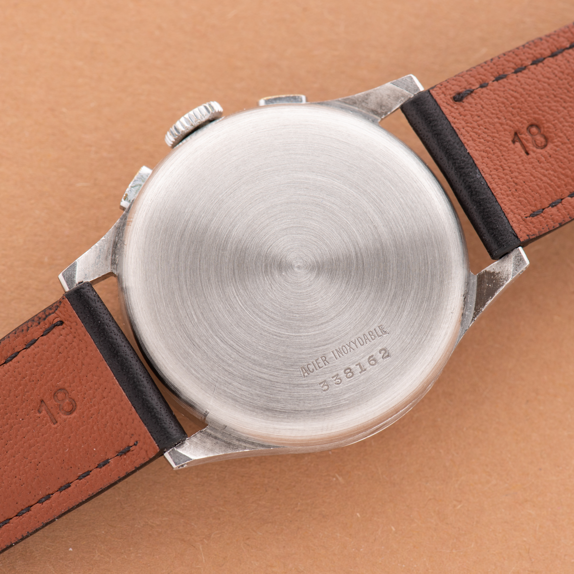Zicht op Bovet Chronogaph 1940s Landeron 51