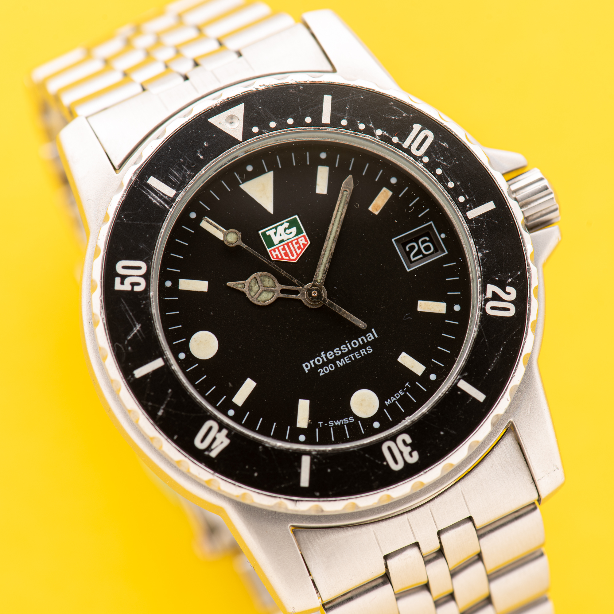 Zicht op TAG Heuer Professional 200 meters Diver Réf 929.2066