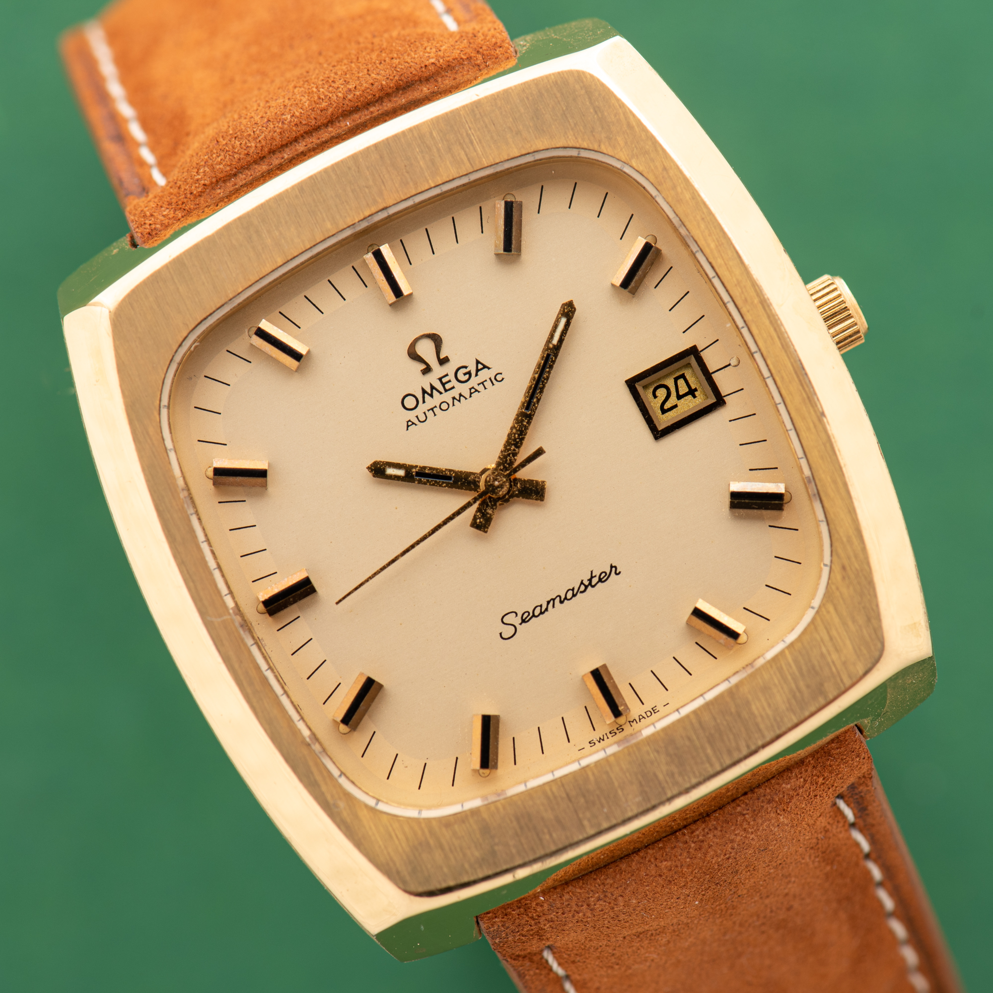 Zicht op Omega Seamaster Automatic Date Oversize TV Réf 166.0138