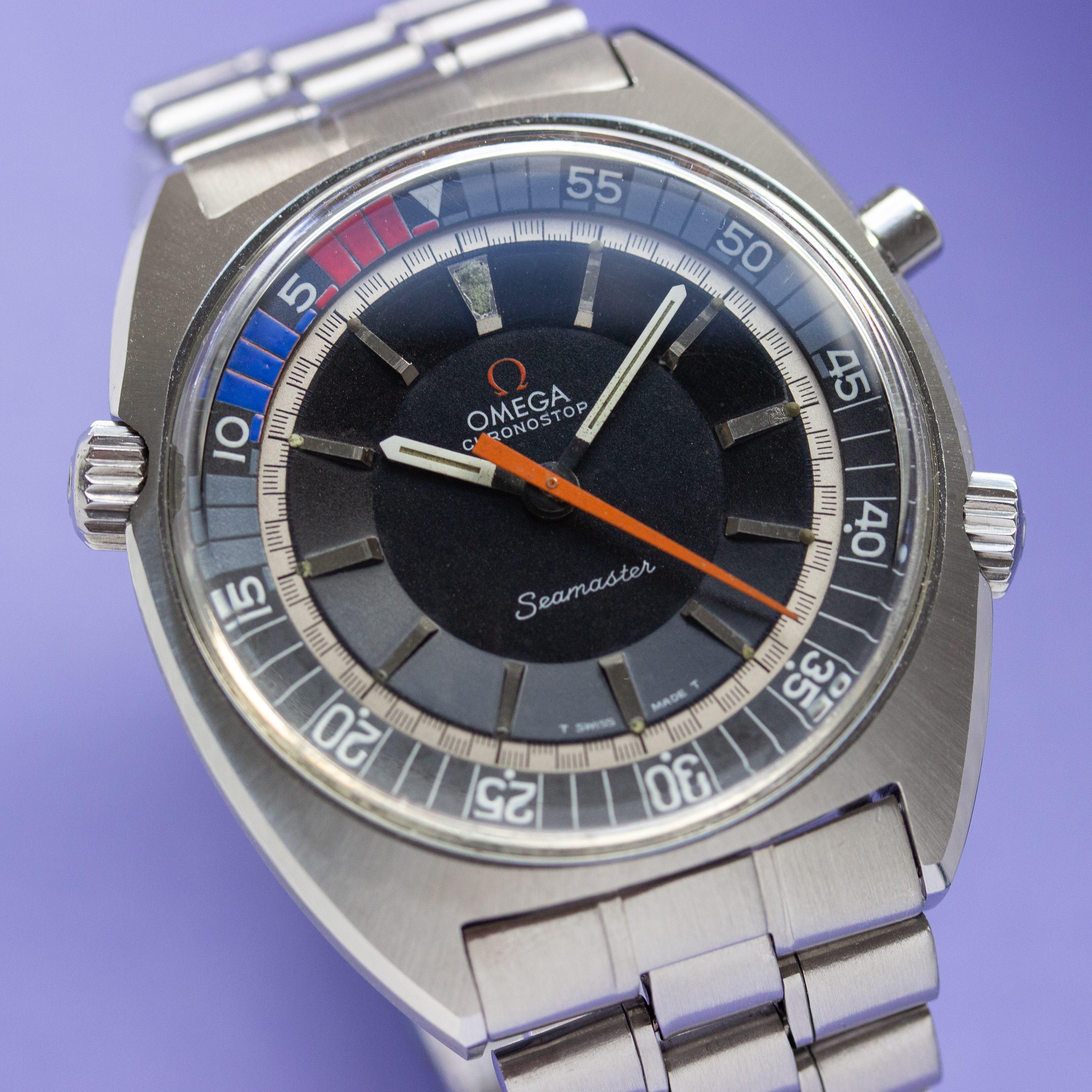 Vue de Omega Chronostop Seamaster Jumbo Regatta réf 145.008 cal 865 year 1968