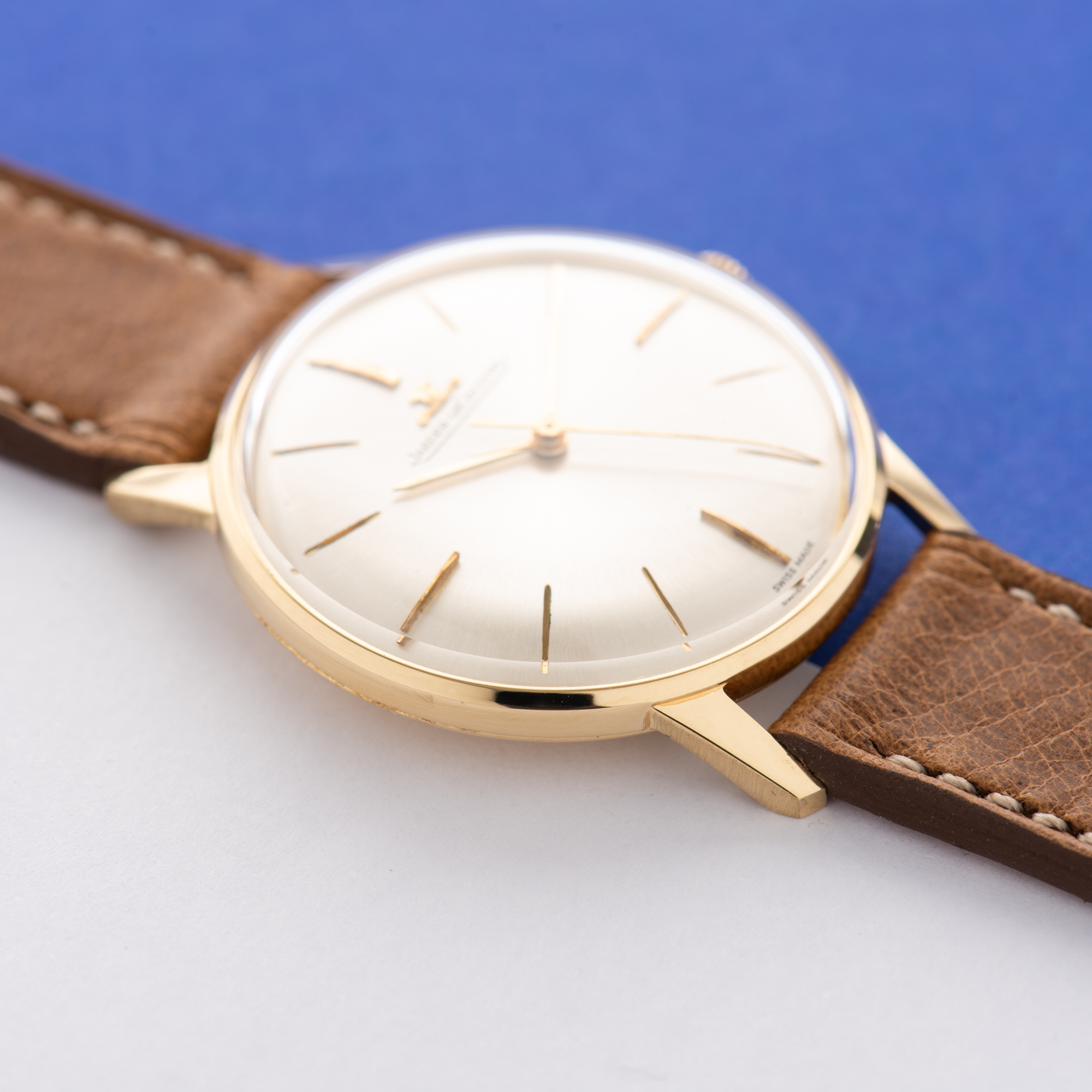 View of Jaeger LeCoultre Dress centre seconds 18k gold 1967 Ref 20002