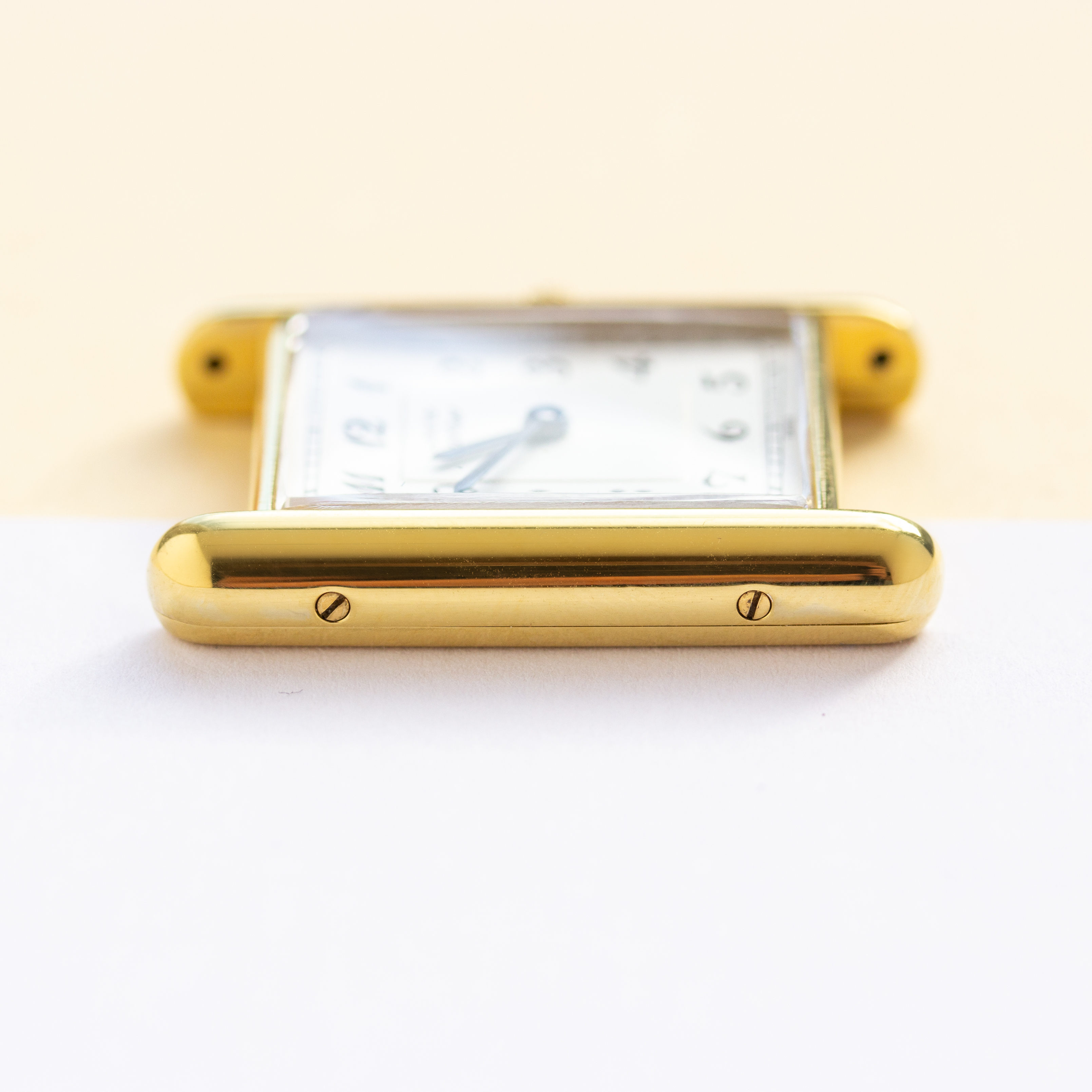 Vue de Cartier Must de Tank Vermeil Big Grand Size Breguet Dial Réf 590005