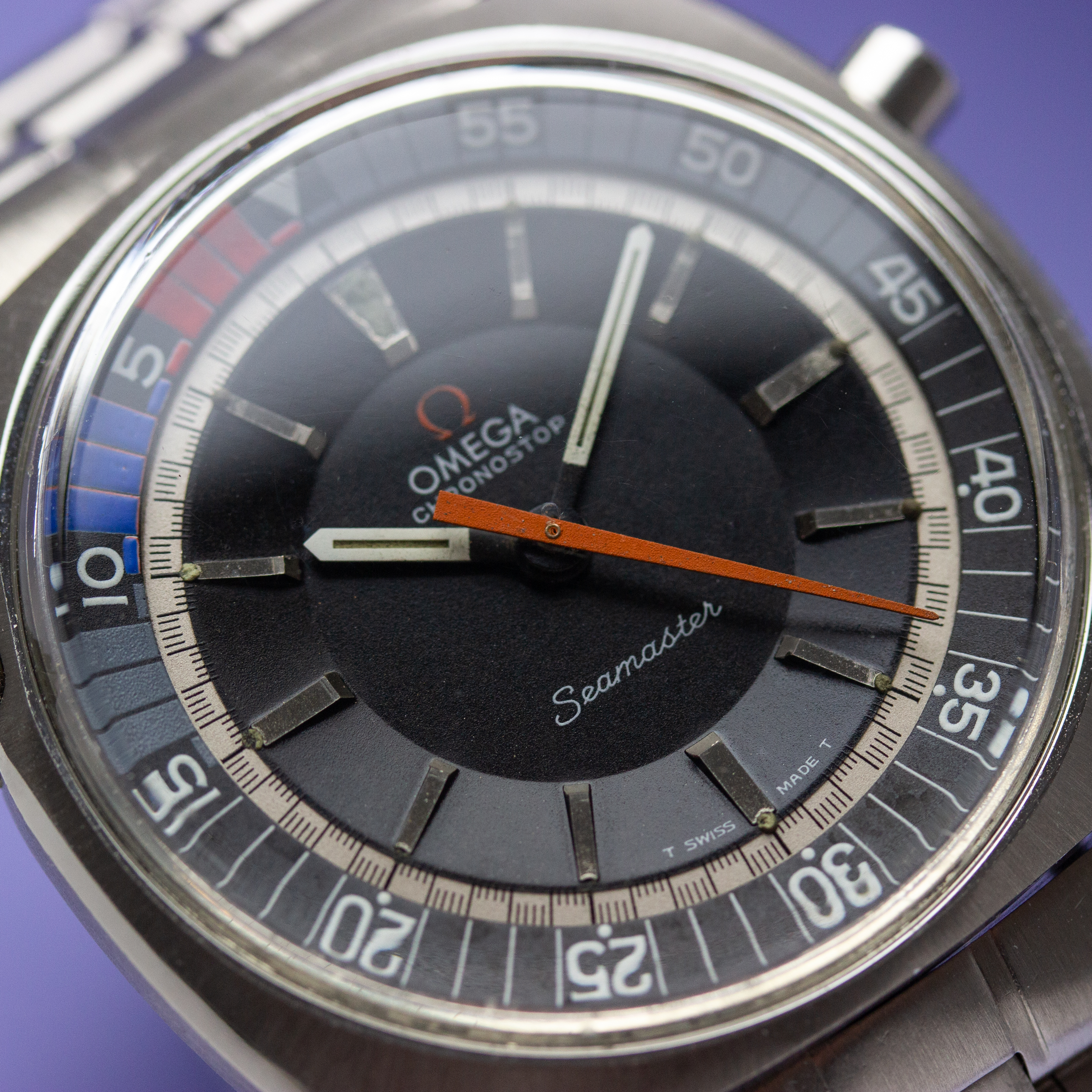 Vue de Omega Chronostop Seamaster Jumbo Regatta réf 145.008 cal 865 year 1968