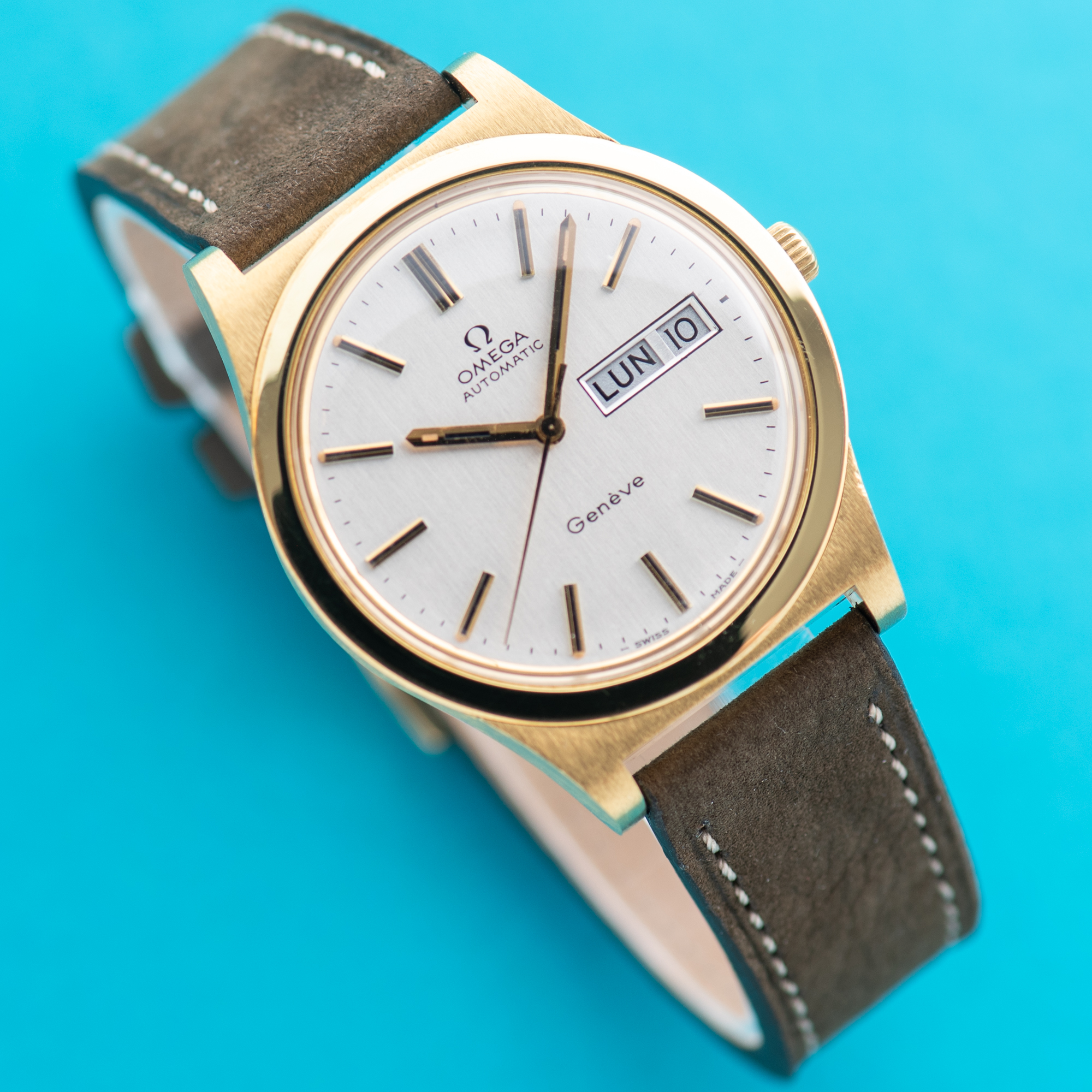 Zicht op Omega Genève Dag Datum Automatisch Cal 1022 Ref 166.069