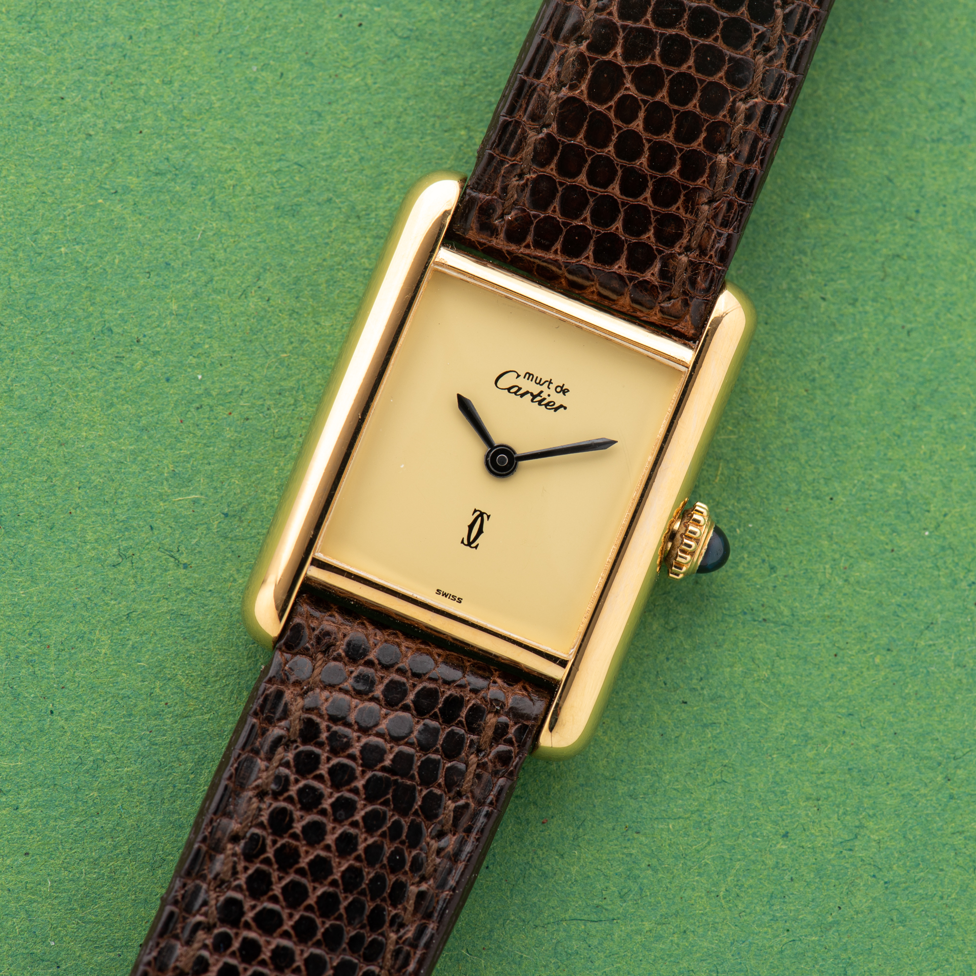 Vue de Cartier Must de Tank de Must Vermeil PM Yellow Lemon Dial