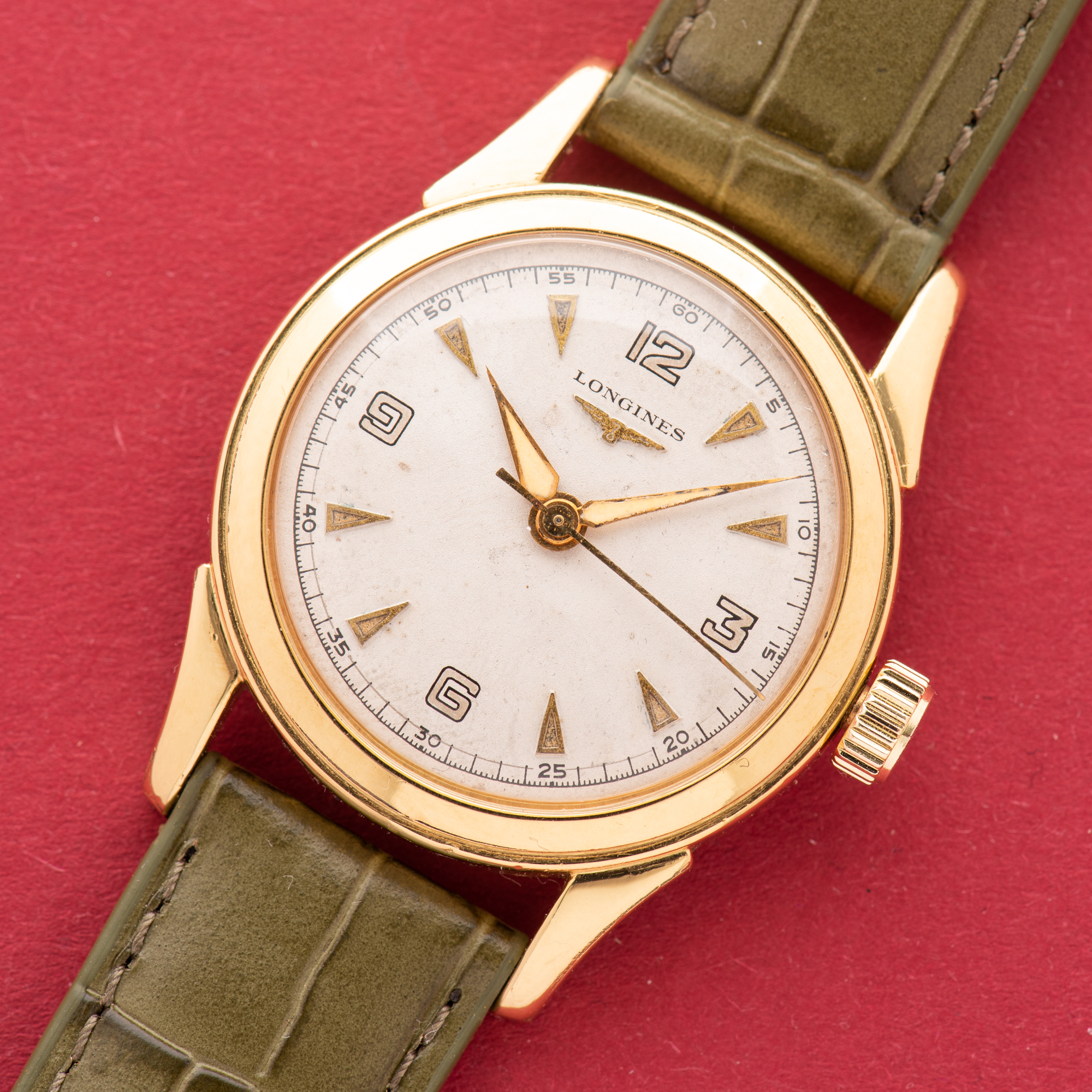 View of Longines Dress Watch Centre Seconds Gold Plated Cal 23 ZS Ref 6246