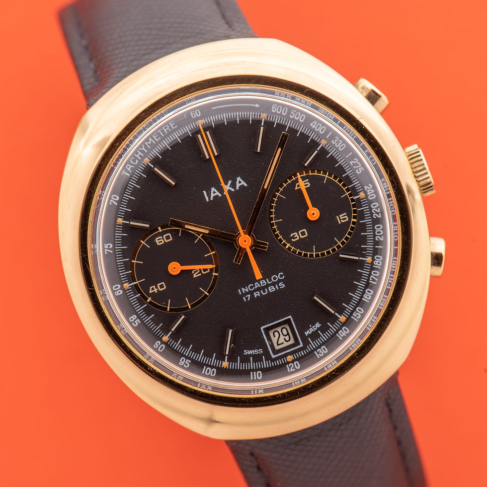 Thumbnail: Iaxa Chronographe incabloc 17rubis valjoux 7734