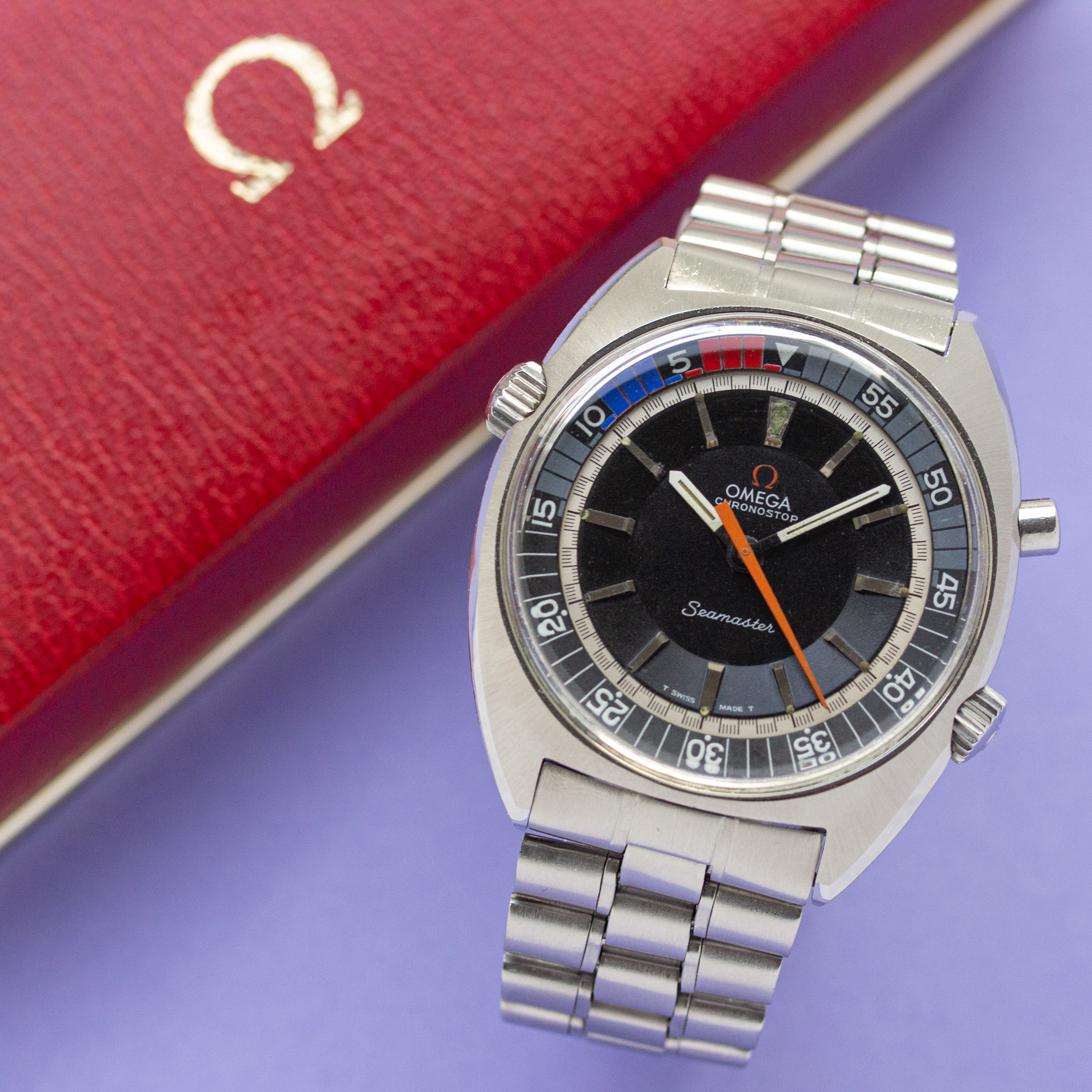 Vue de Omega Chronostop Seamaster Jumbo Regatta réf 145.008 cal 865 year 1968