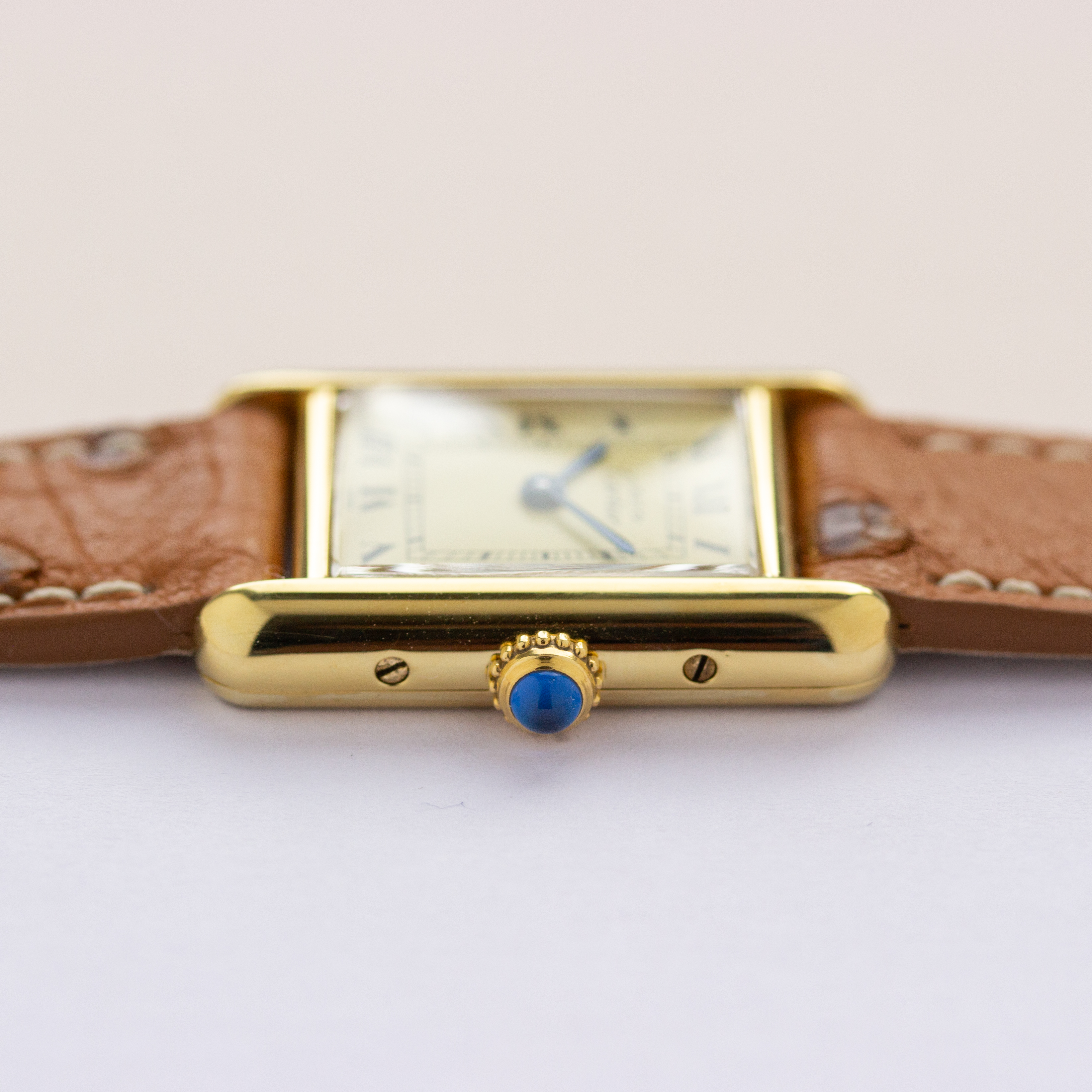Vue de Cartier Must de Tank Vermeil Quartz Roman lemon Dial Réf 5057001