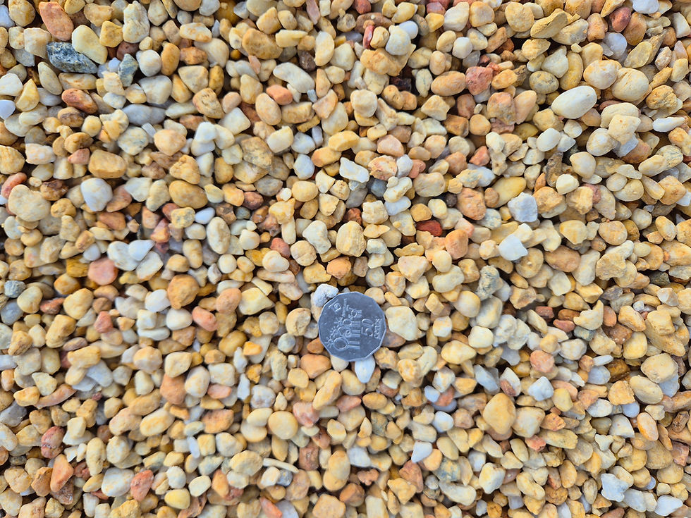 Summer Stone10mm pebbles offer a unique spectrum of gold, yellow, cream