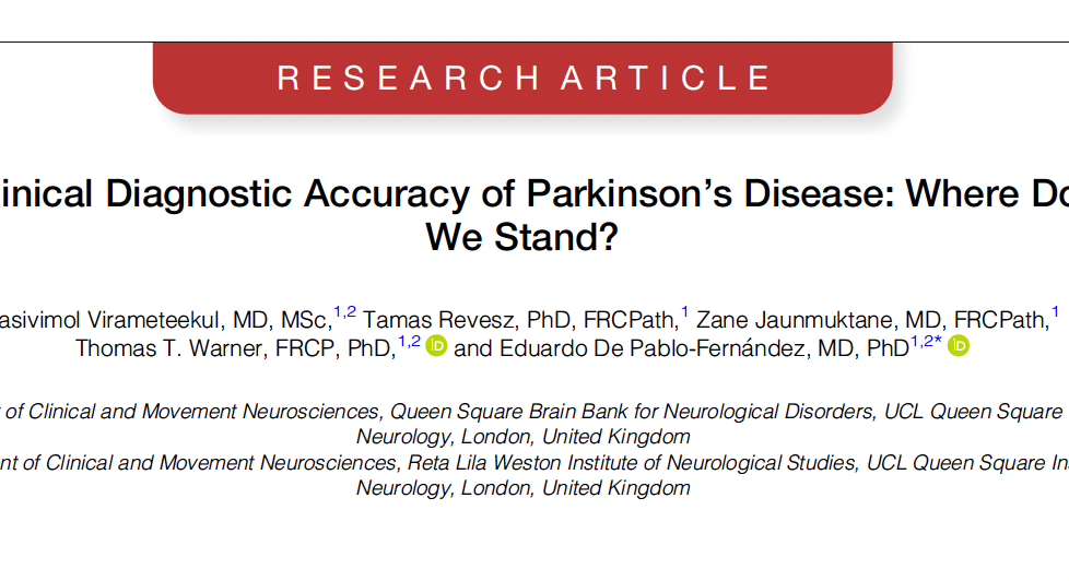 ¿Sabías que casi la mitad de los diagnósticos de Parkinson en etapas tempranas podrían ser incorrectos?