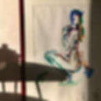 Photo d'un tableau d'une femme acroupie