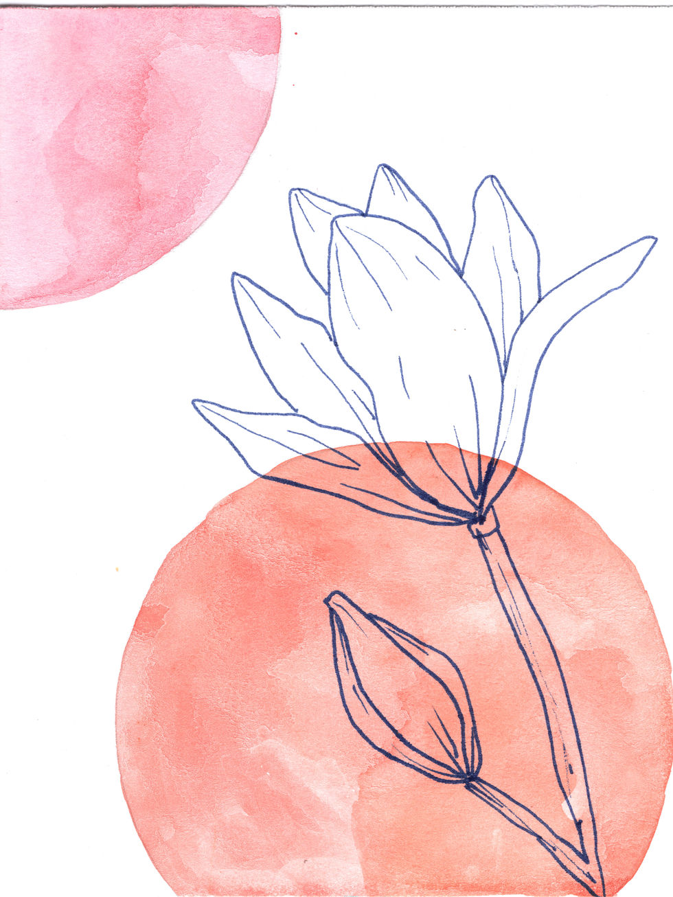 orange flowers card