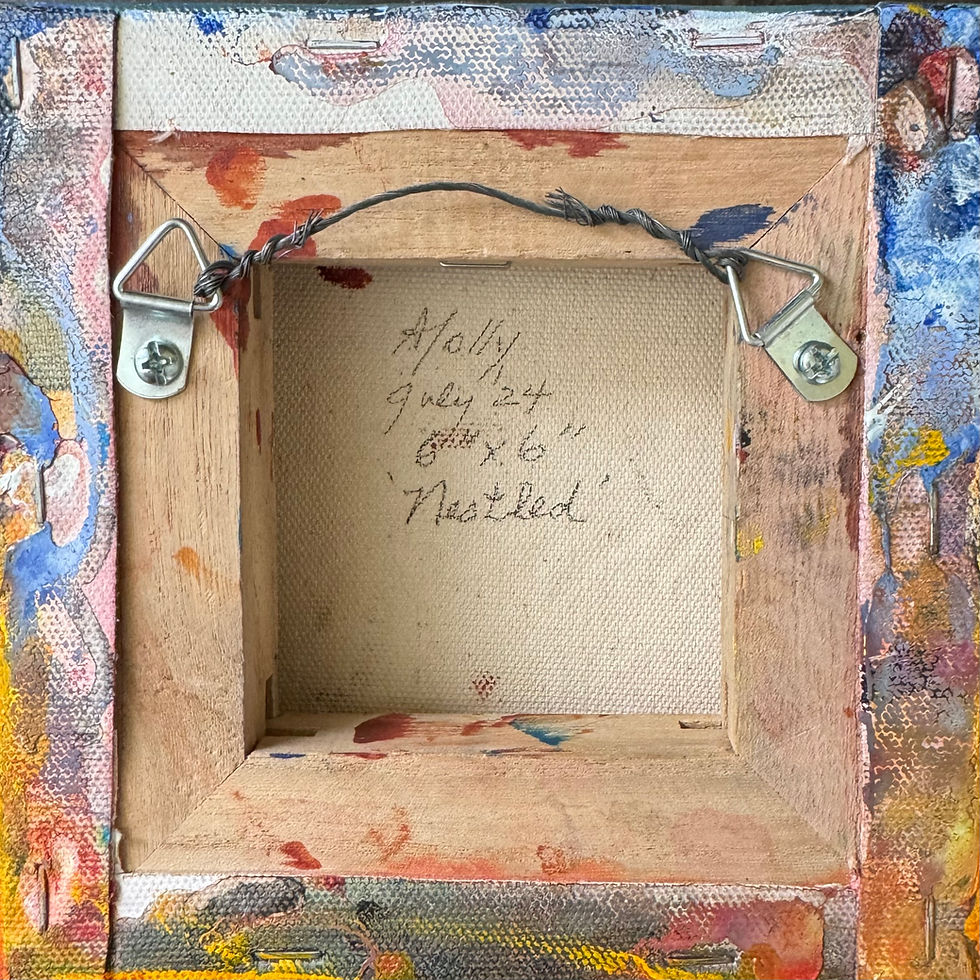 Thumbnail: Verso of Painting, Audrey Jolly, Barn, Art