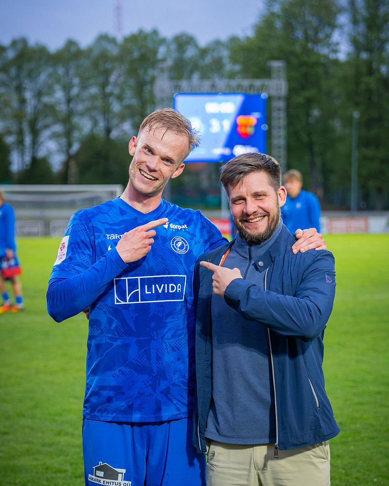 Tristan Koskor ja Kristjan Tiirik. FOTO: Siim Jänes Tristan Koskor lõi 15. mail peetud Premium liiga mängus JK Tammeka – Nõmme United 78. minutil värava, mis te