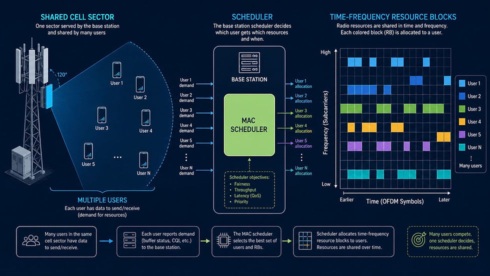 Cell Sector Sharing by Users