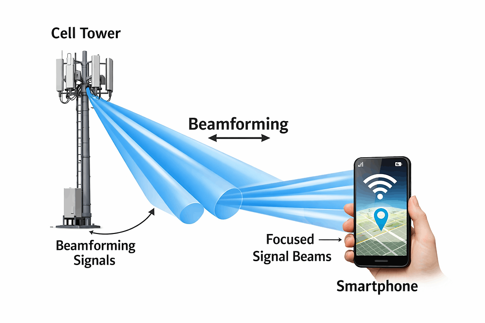 Beamforming signals directed toward a smartphone