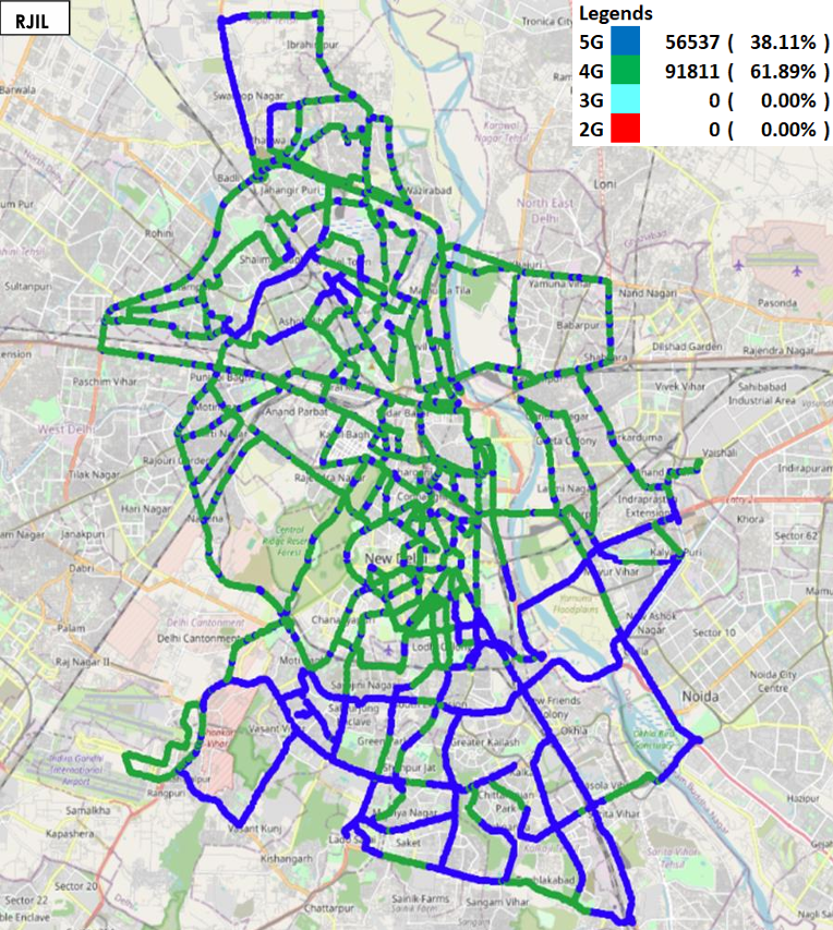 Analysis of Jio’s Network Utilization and Technology Affinity in Delhi LSA