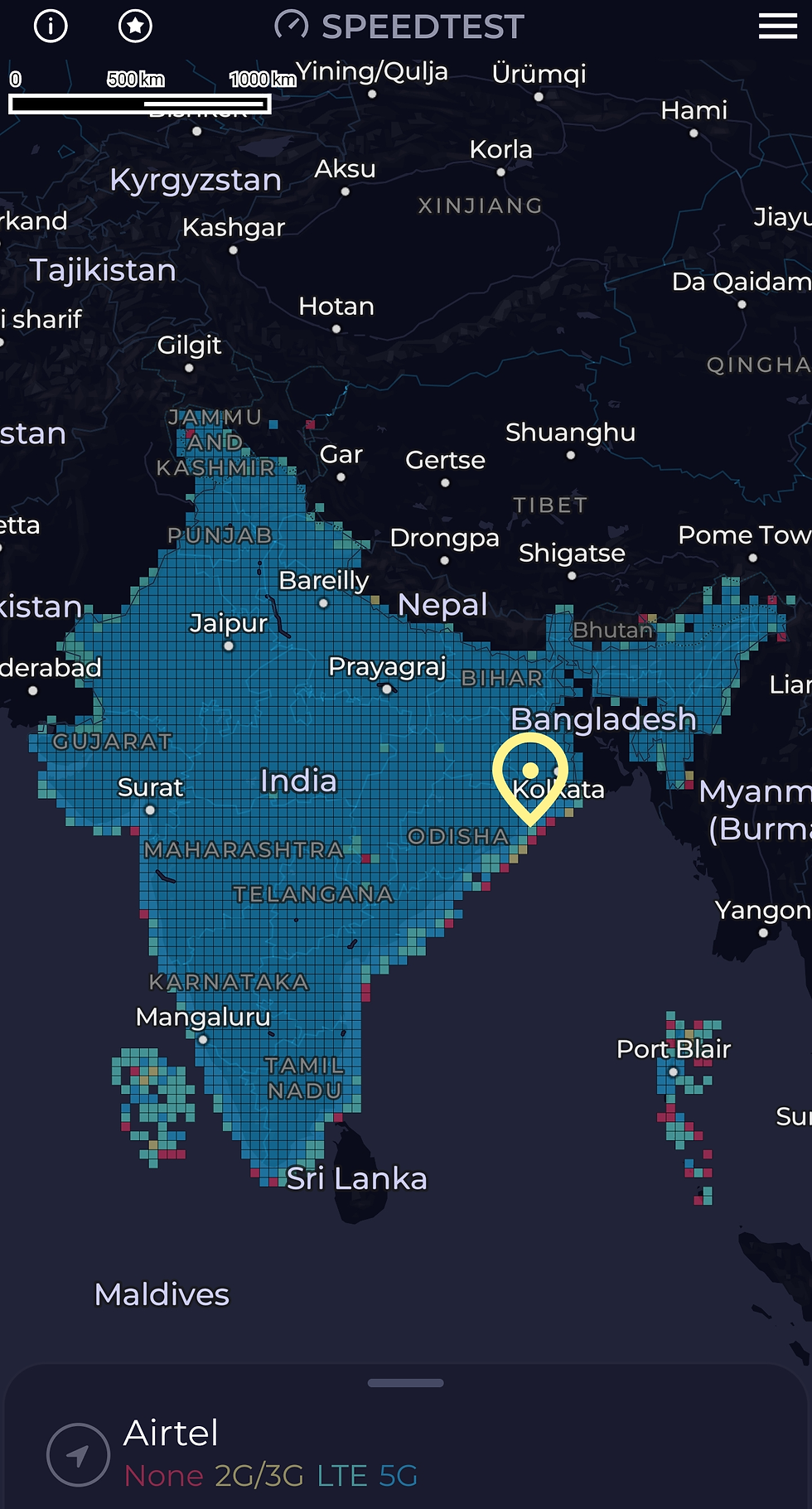 Speedtest.net Airtel 5G Coverage