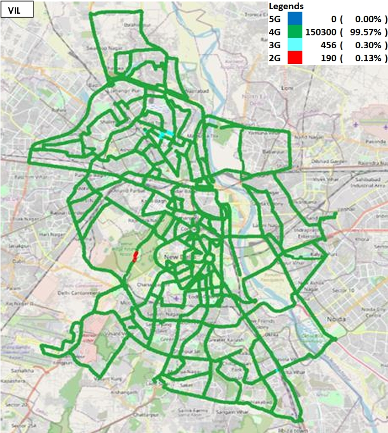Analysis of VI’s Network Utilization and Technology Affinity in Delhi LSA