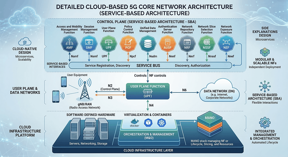 Cloud-based 5G core network architecture