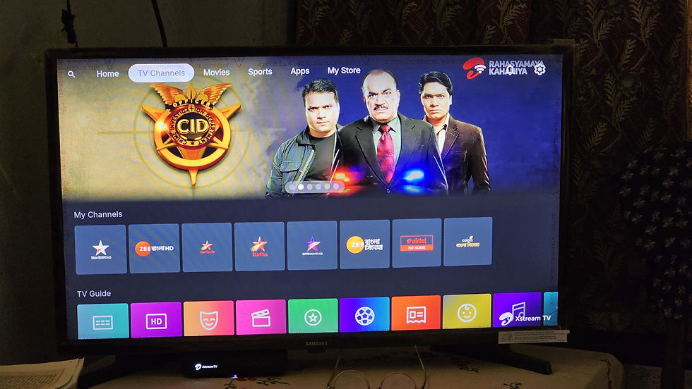 Airtel Xstream Box 4 TV Channels Page