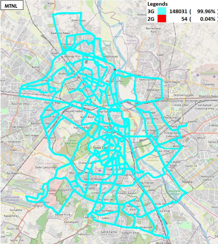 MTNL 2G/3G Coverage in Delhi