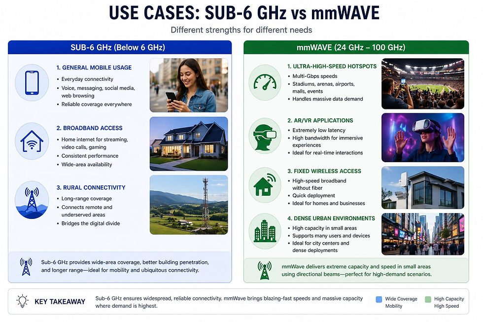 Use Case for Sub 6GHz vs mmWave 5G