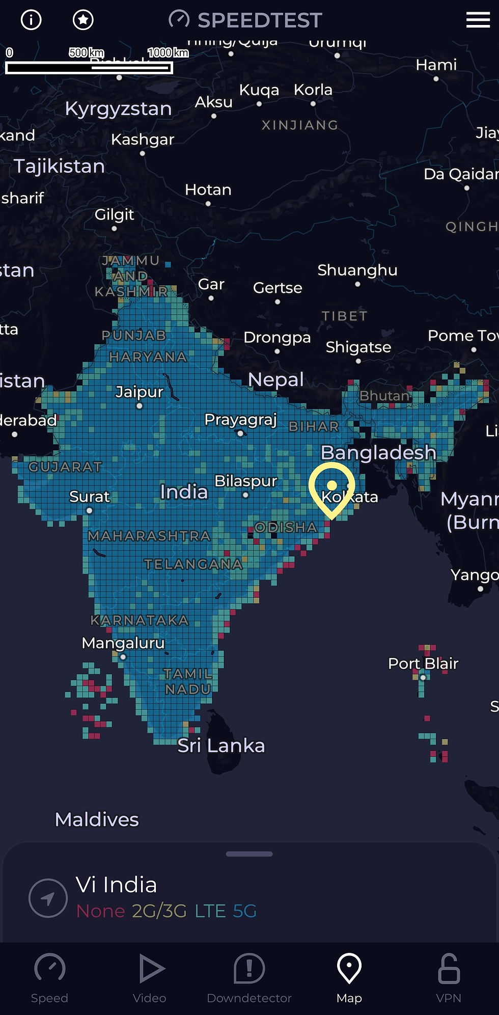 Vi 4G Coverage Map – Ookla