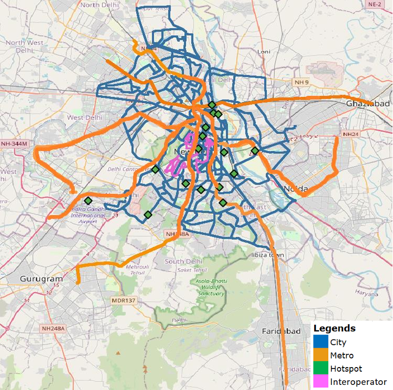 Delhi Drive Test Routes