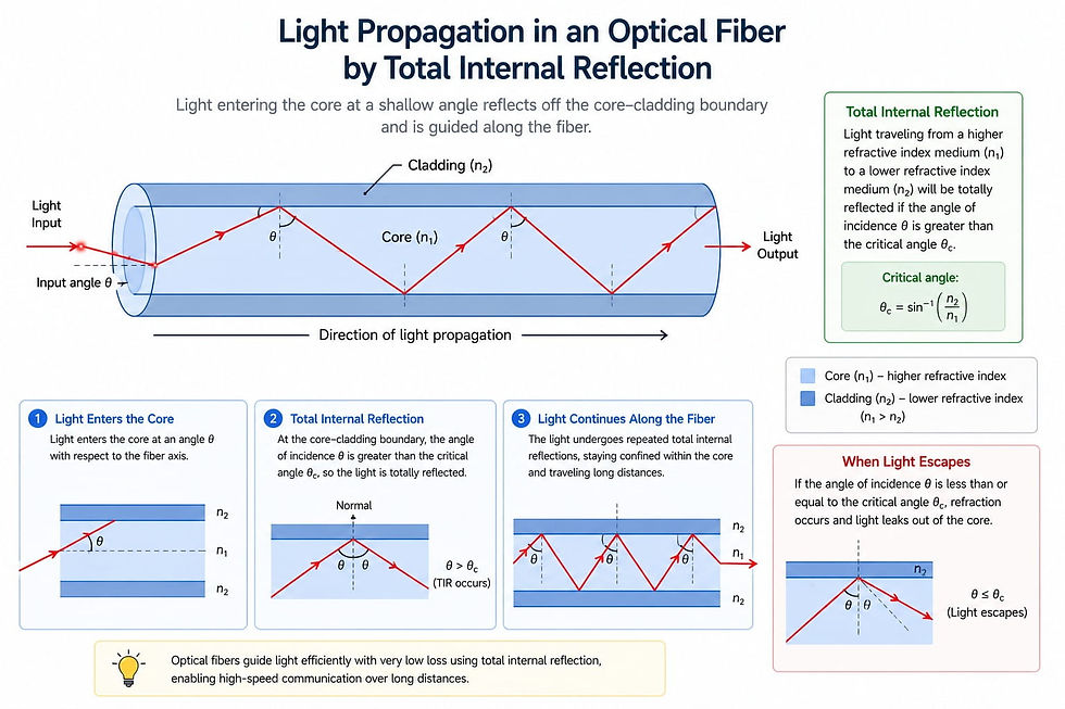 Lite Propagation in an Optical Fiber Cable