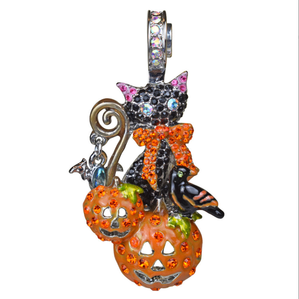 Kirks Folly Prissy Kitty Magnetic Enhancer silvertone Halloween cat