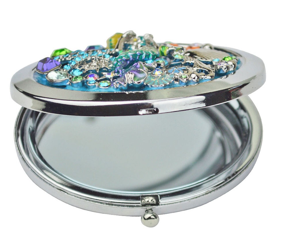 Thumbnail: KIRKS FOLLY DREAMY MERMAID MAGIC DUAL COMPACT MIRROR ~ Oval Shape