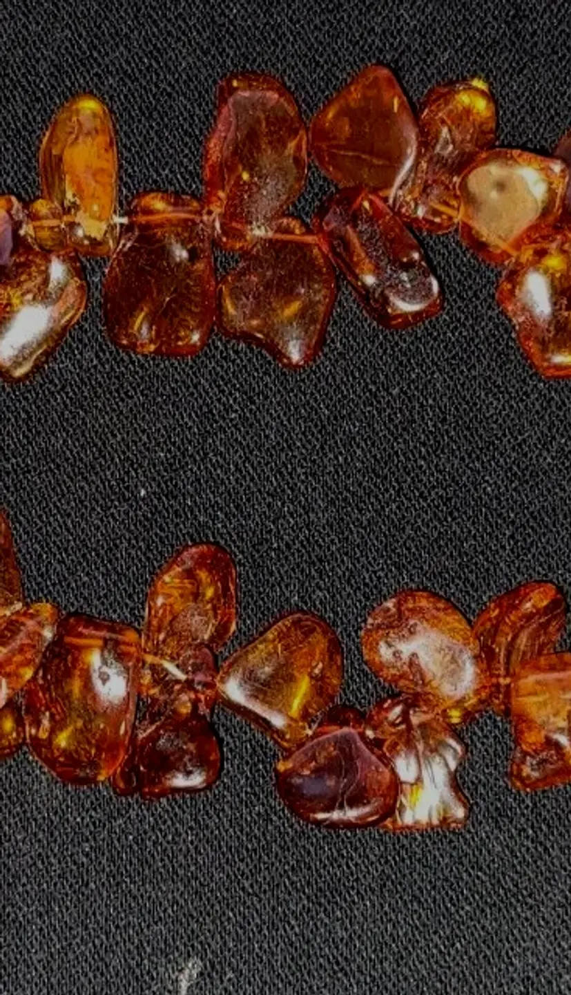 Thumbnail: Vtg Natural Baltic Amber Nugget Necklace 114g
