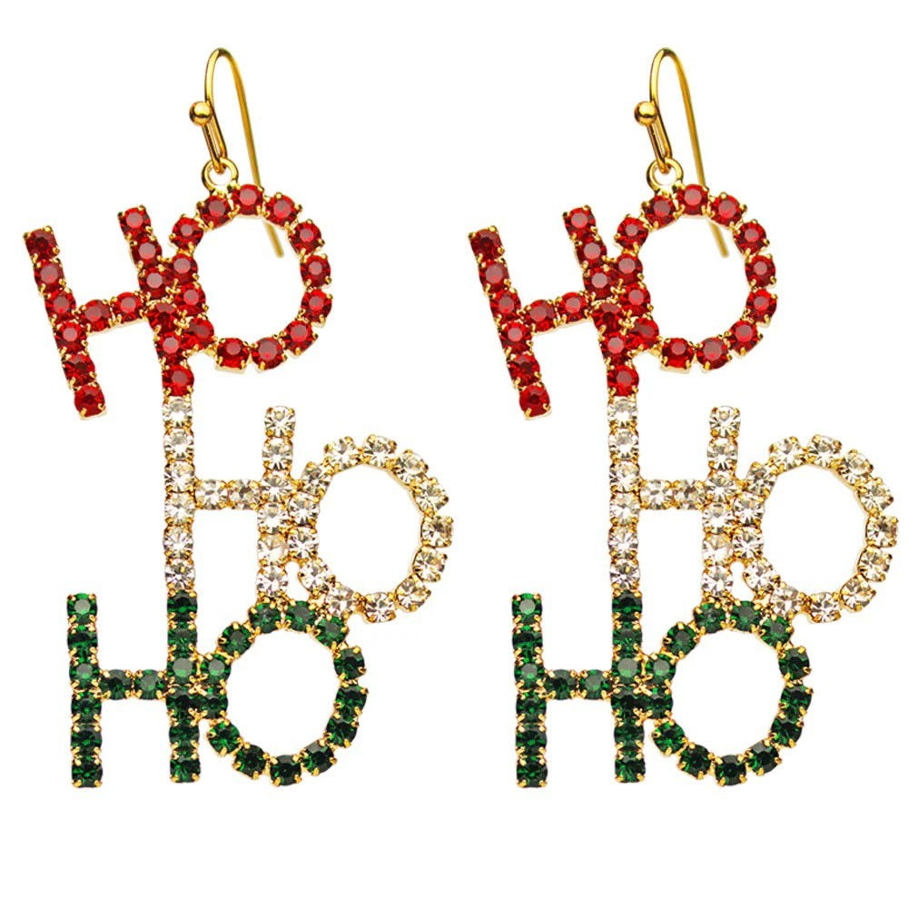 KIRKS FOLLY Ho Ho Ho Holiday French Wire Earrings goldtone