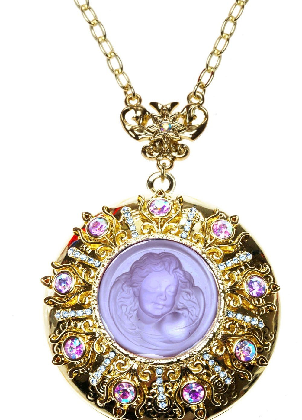 Kirks Folly Dream Angel Touch the Heavens Locket Necklace goldtone